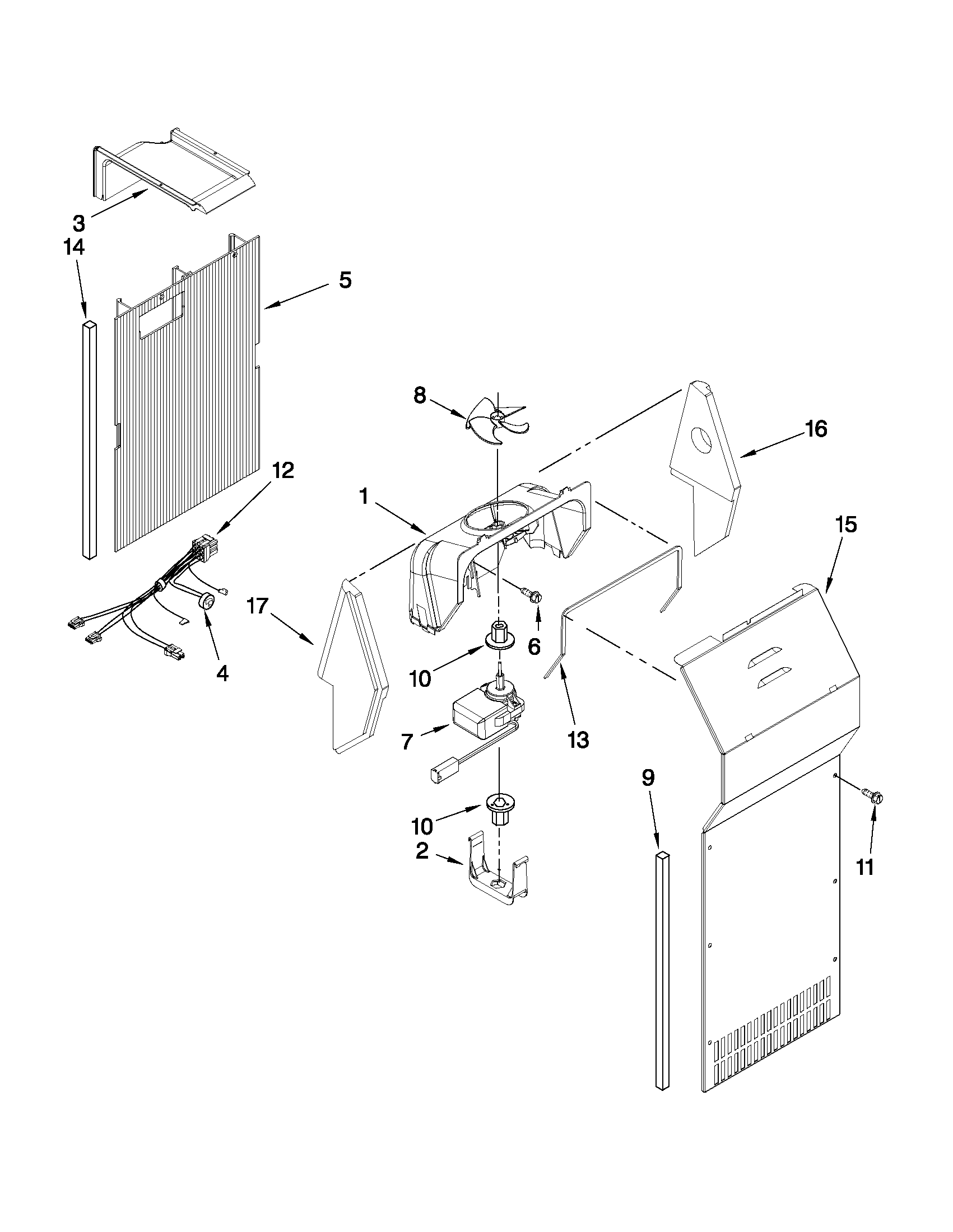 Whirlpool ED2KHAXVS03 air flow parts diagram