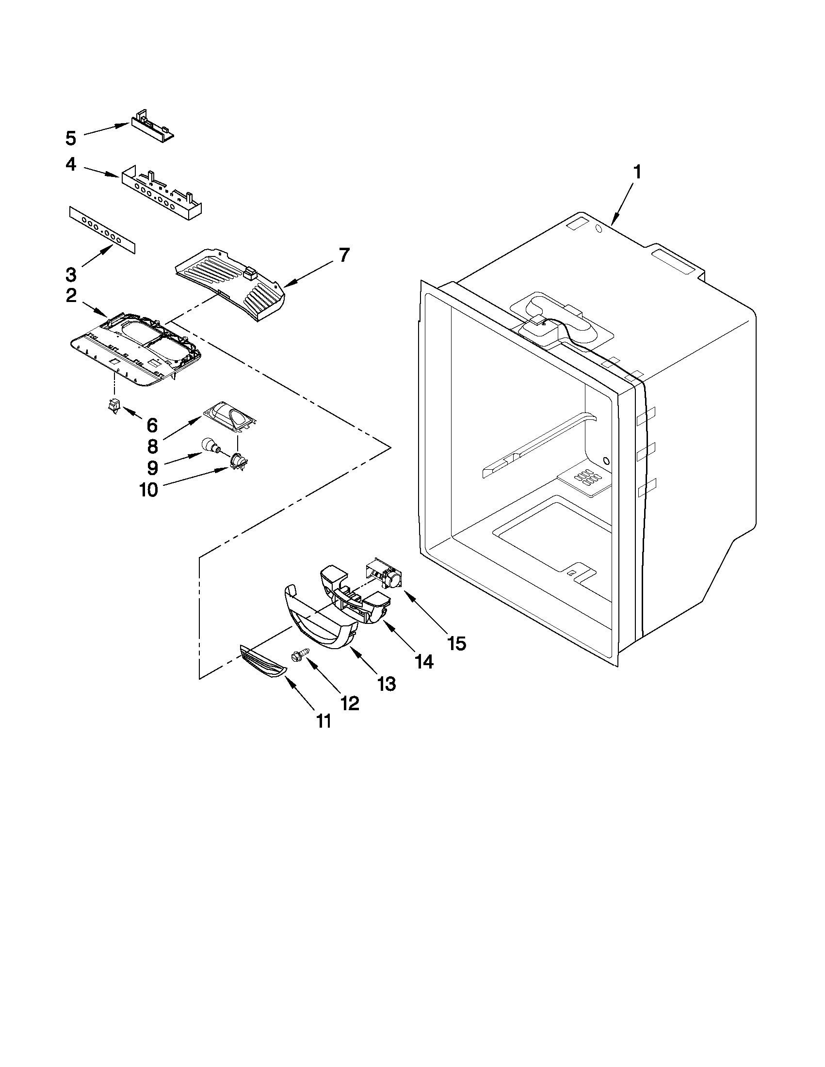KitchenAid KBRS22KWMS6 refrigerator liner parts diagram