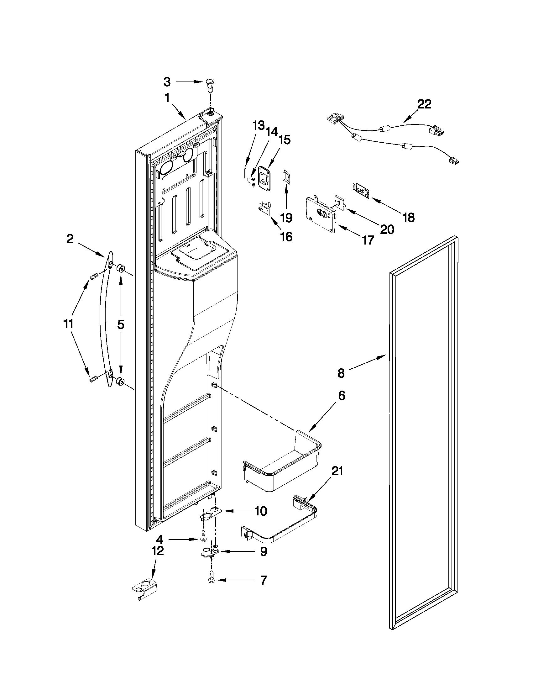 KitchenAid KSF26C6XYY04 freezer door parts diagram