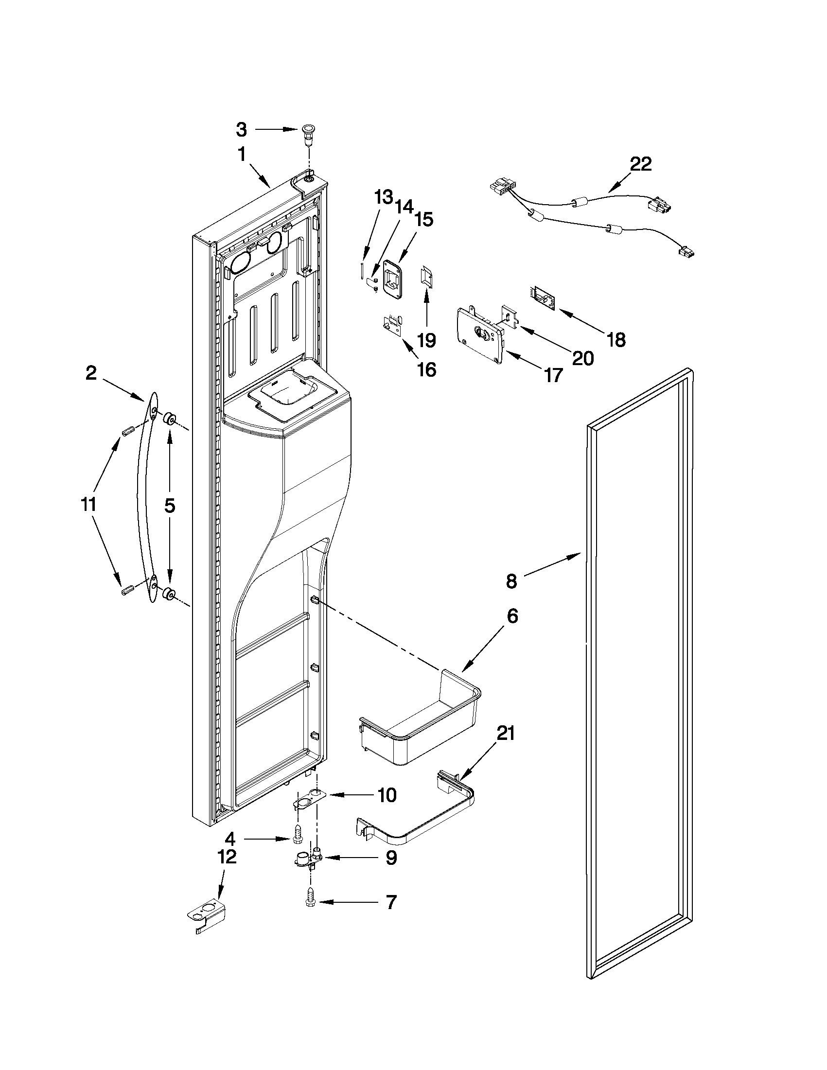 KitchenAid KSF26C7XYY04 freezer door parts diagram