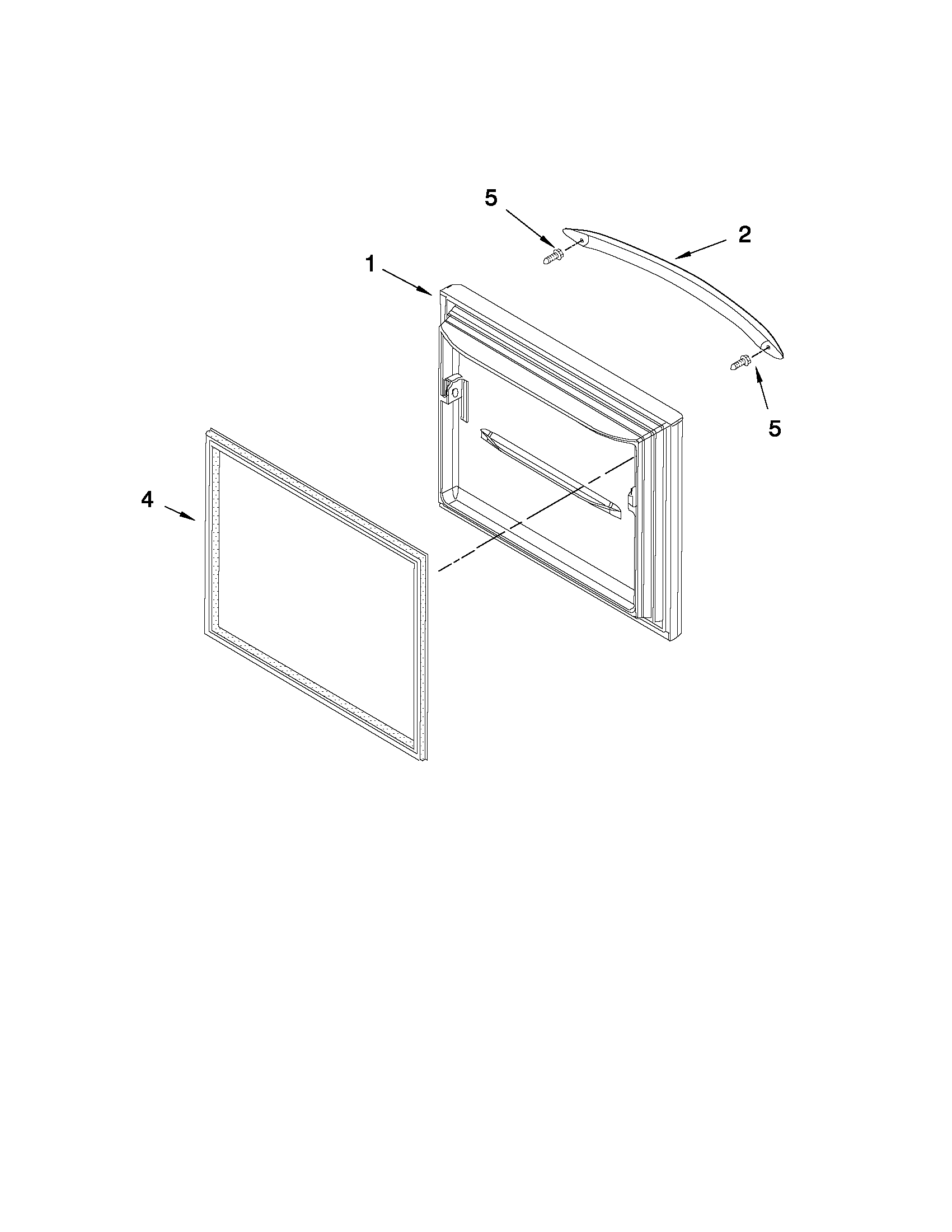 KitchenAid KBFS20EVWH8 freezer door parts diagram