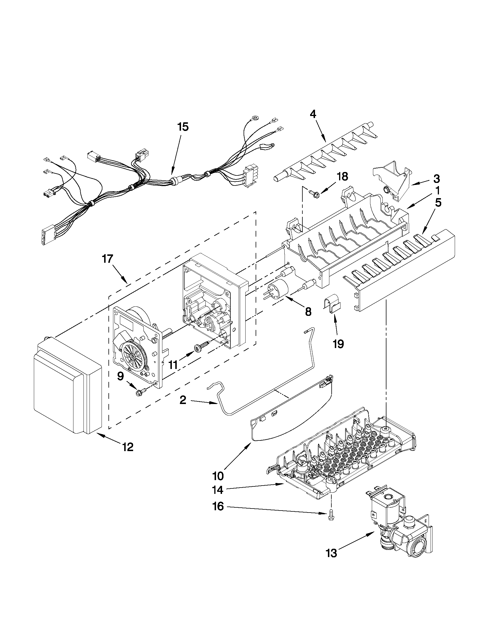 Whirlpool GI6FARXXB06 icemaker parts diagram