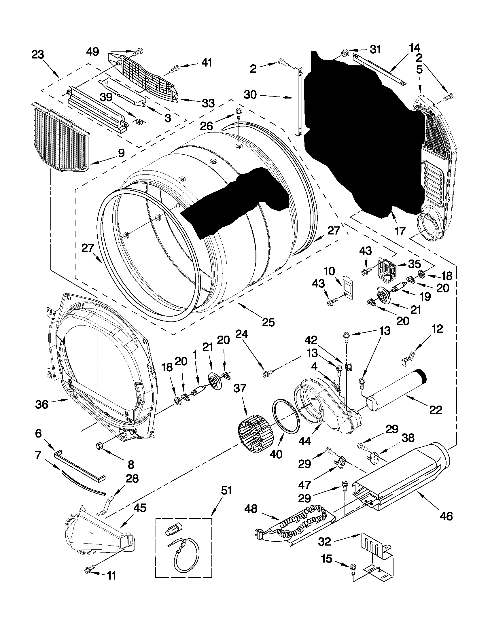 Maytag MDE22PDAZW0 bulkhead parts diagram