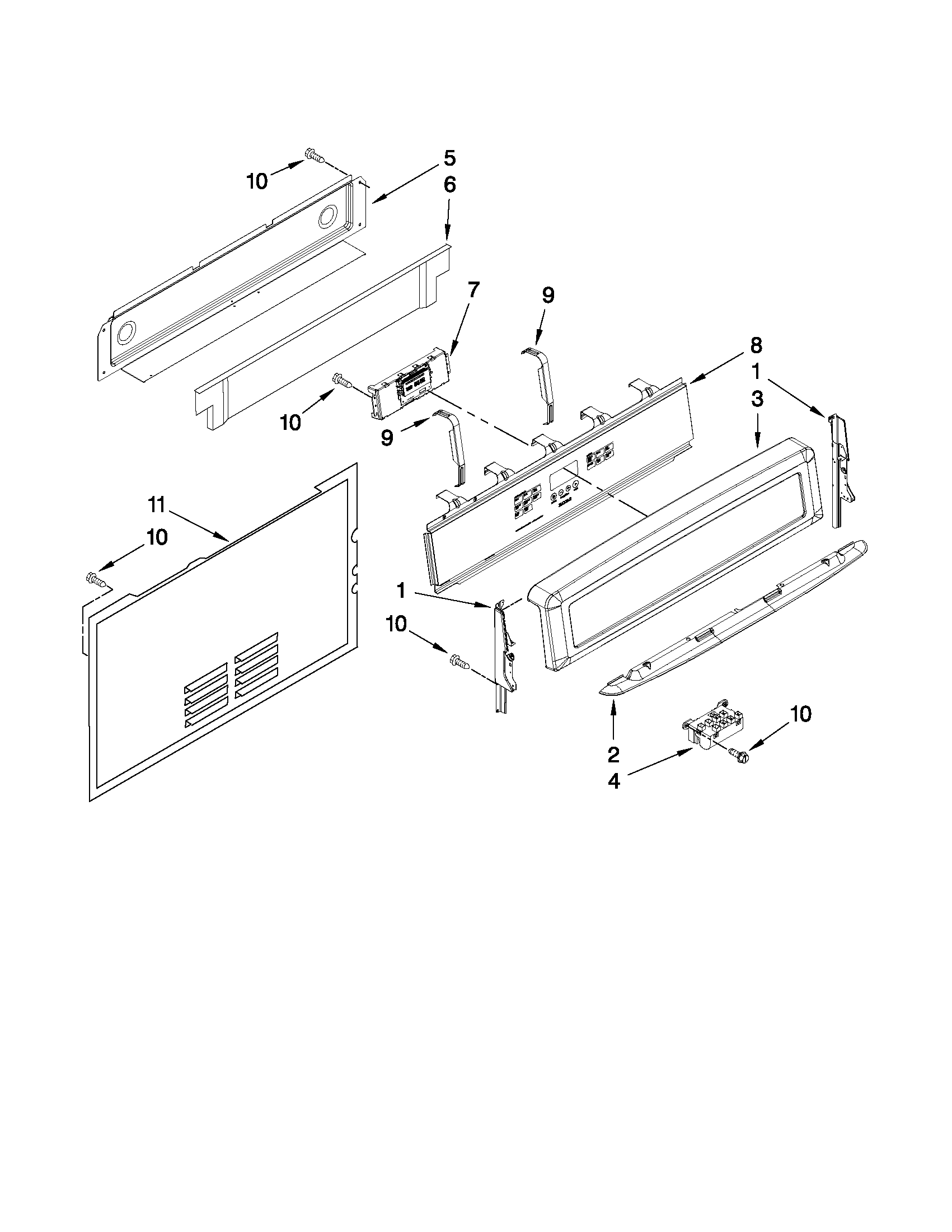 Maytag MGR8772WB0 control panel parts diagram