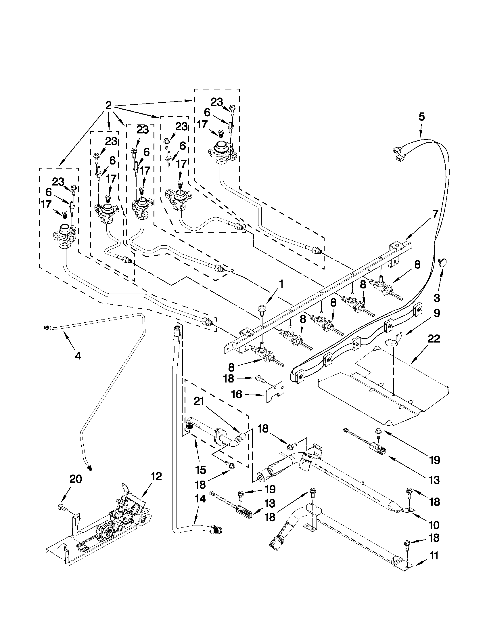 Maytag MGR8772WB0 manifold parts diagram
