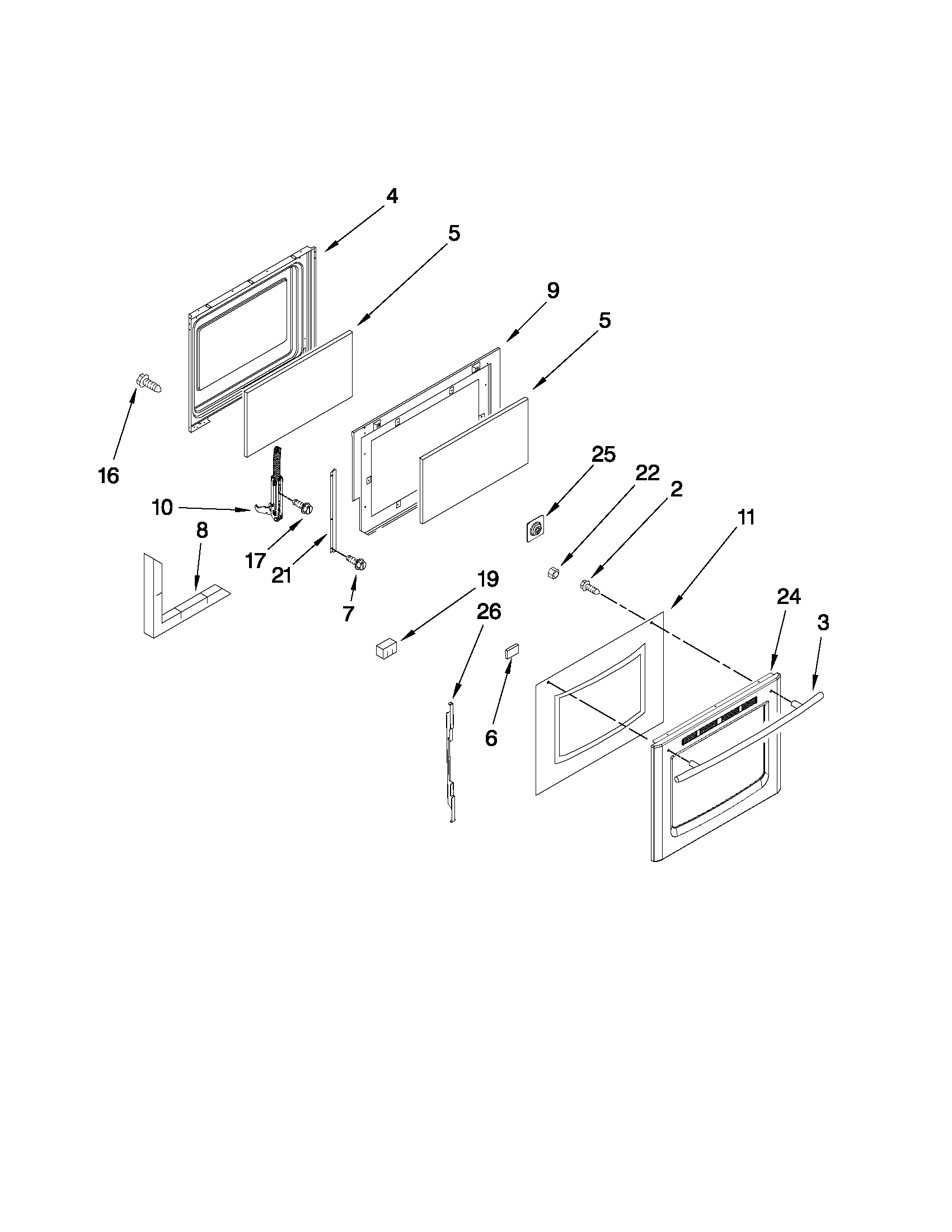 Maytag MGR8772WB0 door parts diagram