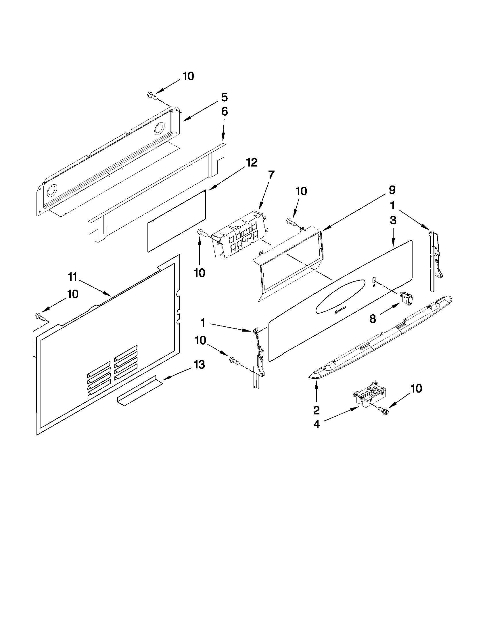Maytag MGR5765QDS1 control panel parts diagram