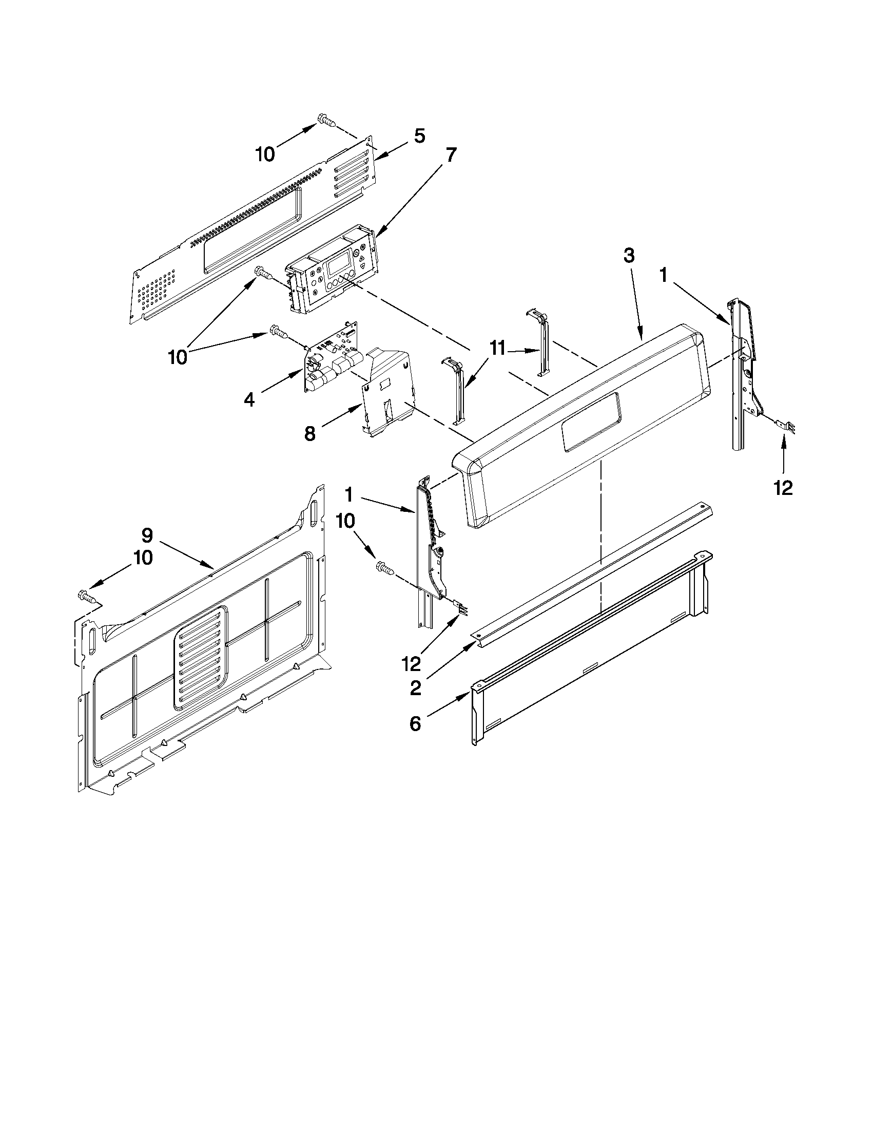 Maytag MGR8670AW0 control panel parts diagram