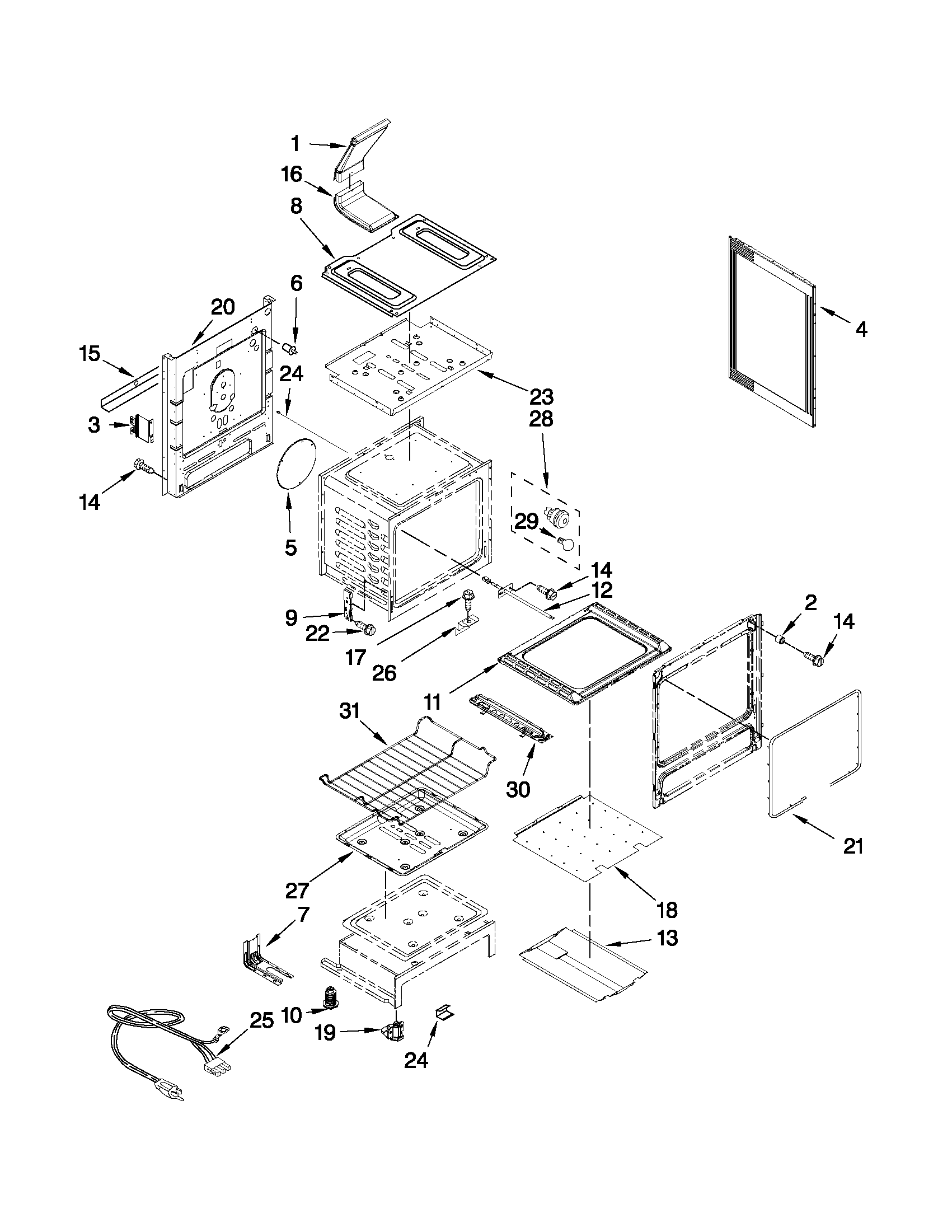 Maytag MGR8670AW0 chassis parts diagram