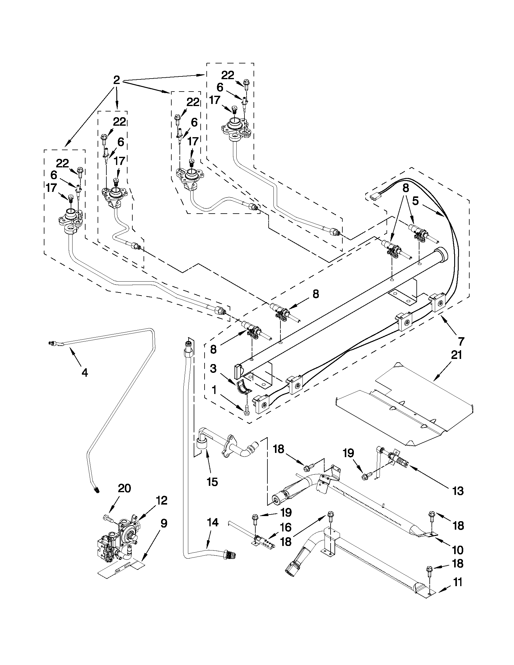 Maytag MGR8670AW0 manifold parts diagram