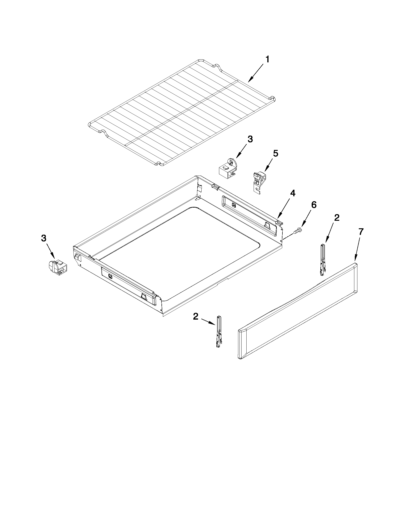 Maytag MGR8670AW0 drawer and rack parts diagram
