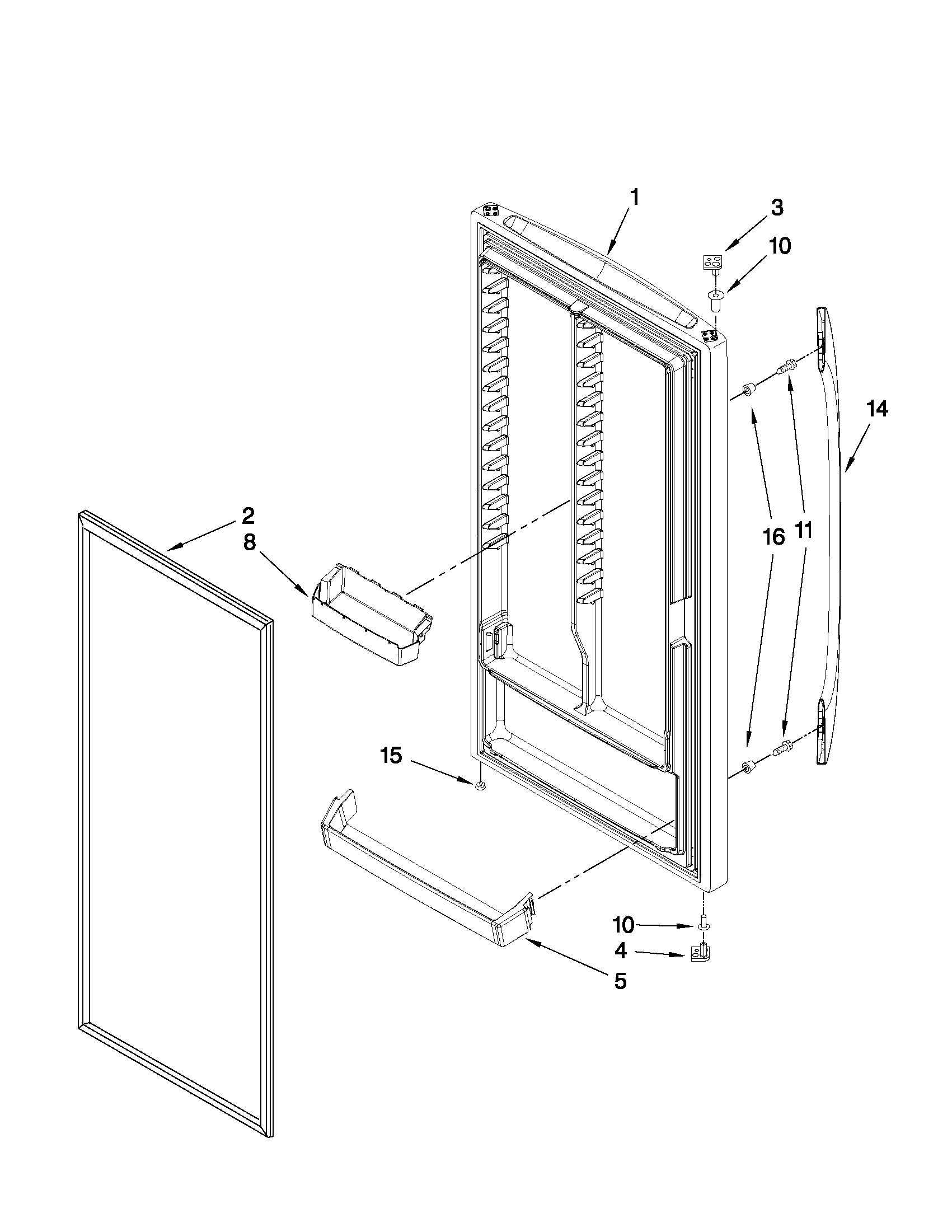 Maytag 5VMV188NAS00 door parts diagram
