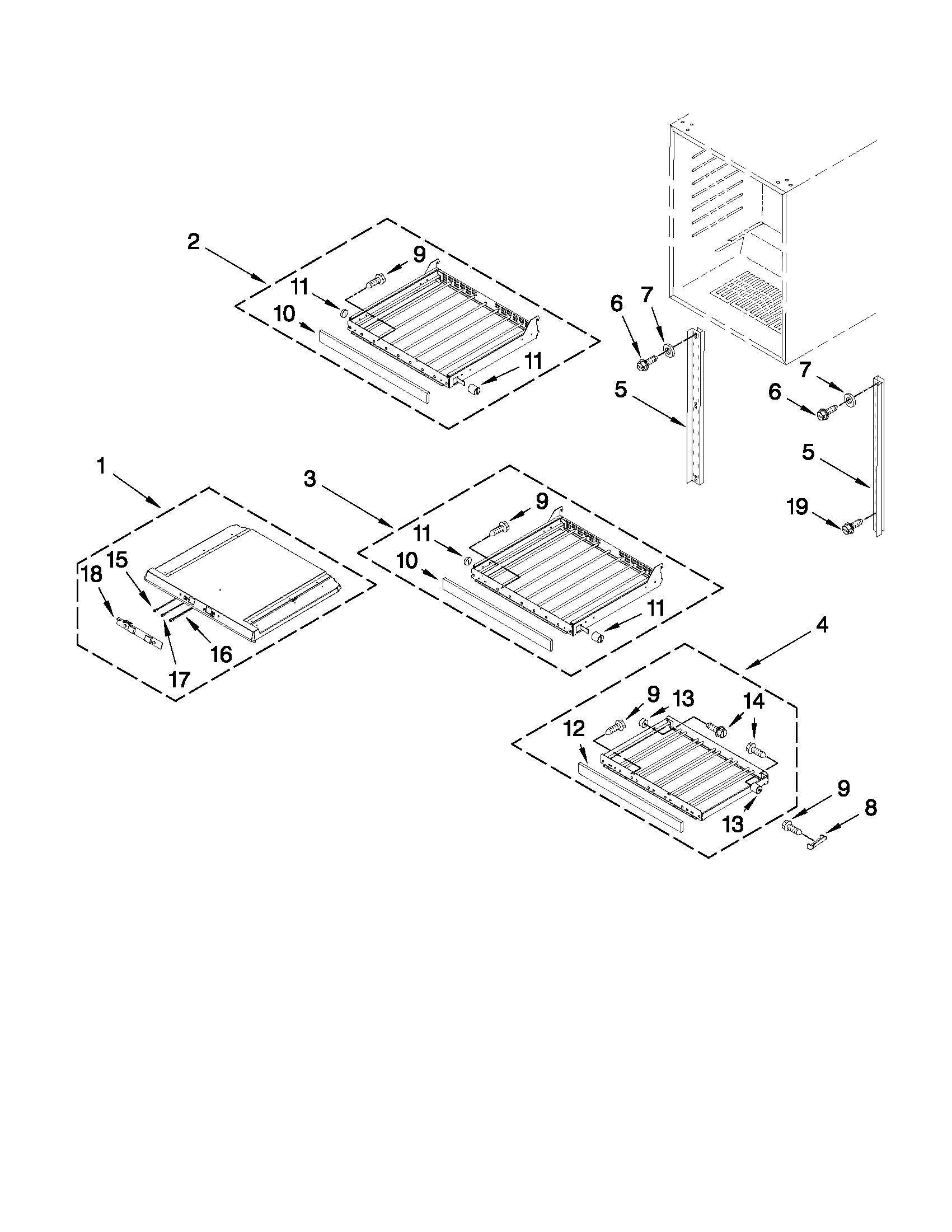 Jenn-Air JUW248RWRS21 shelf parts diagram