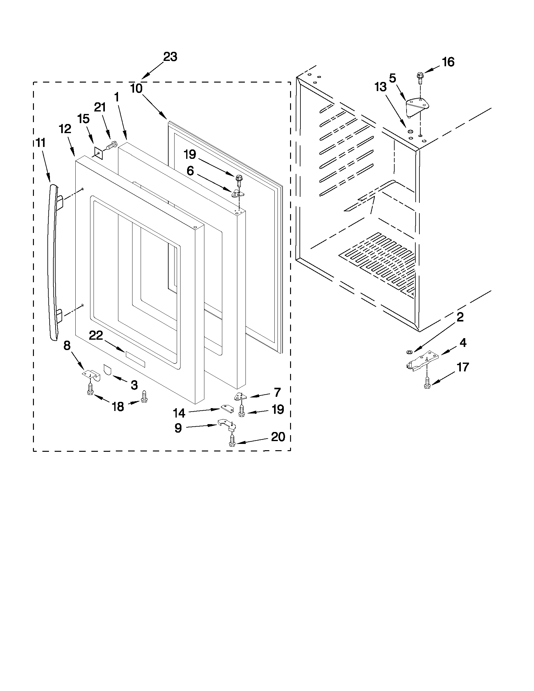 Jenn-Air JUW248RWRS21 door parts diagram