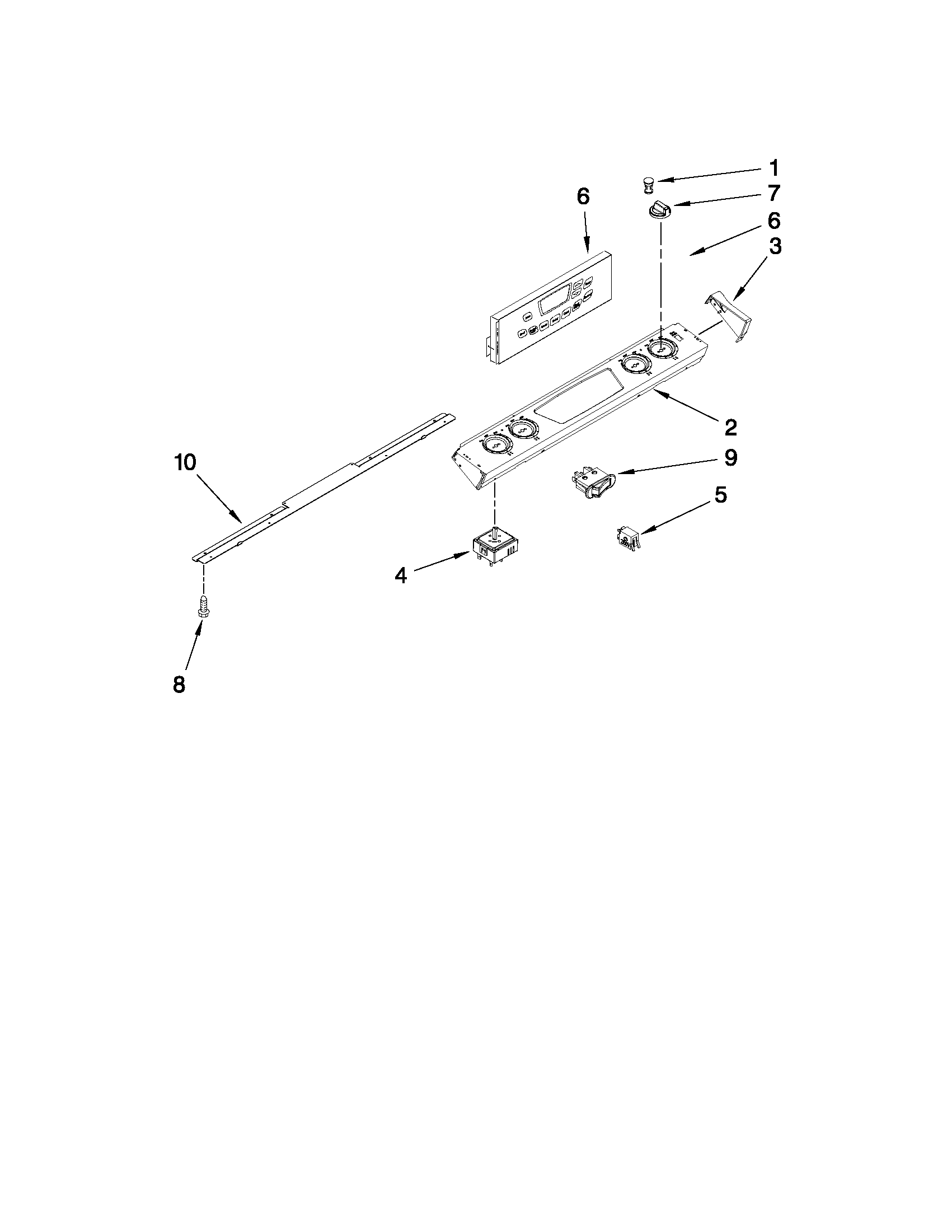 Whirlpool WDE150LVQ0 control panel parts diagram