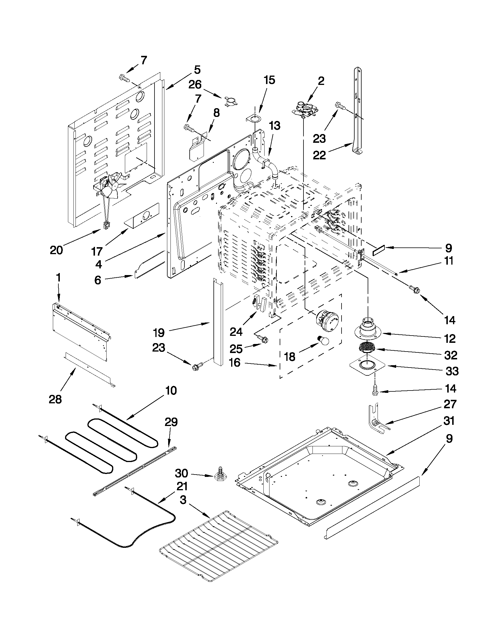 Whirlpool WDE150LVQ0 chassis parts diagram