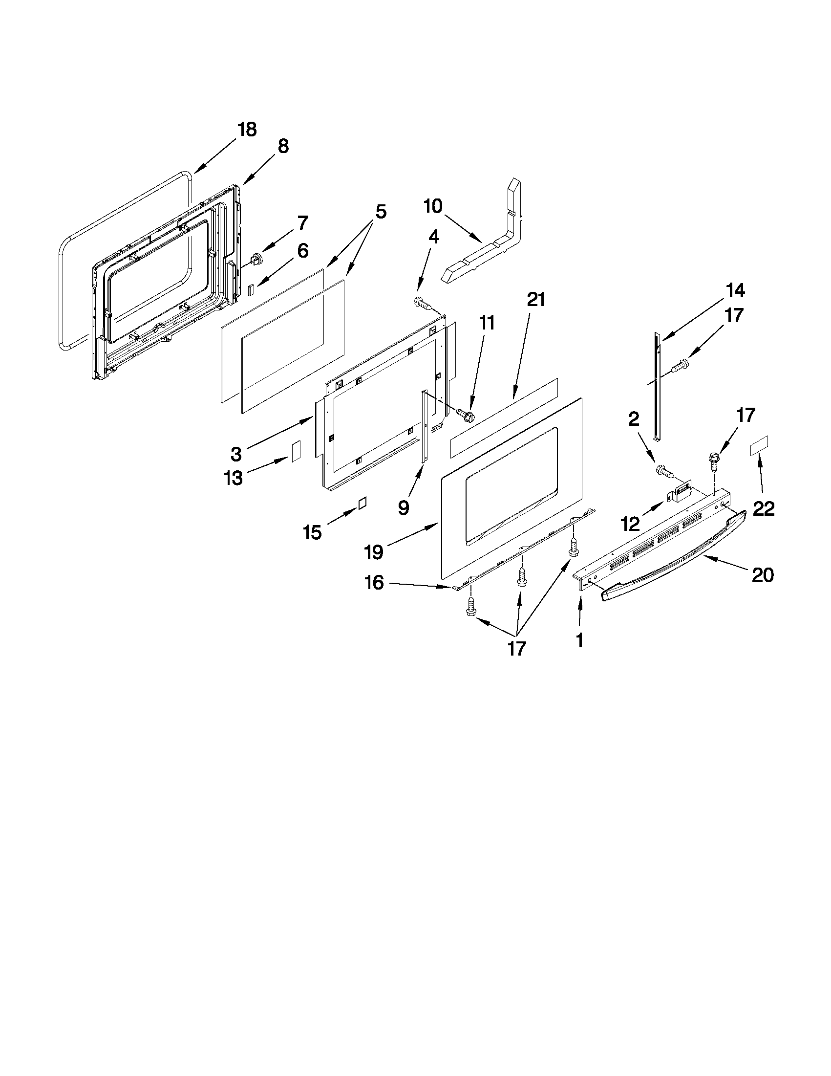 Whirlpool WDE150LVQ0 door parts diagram