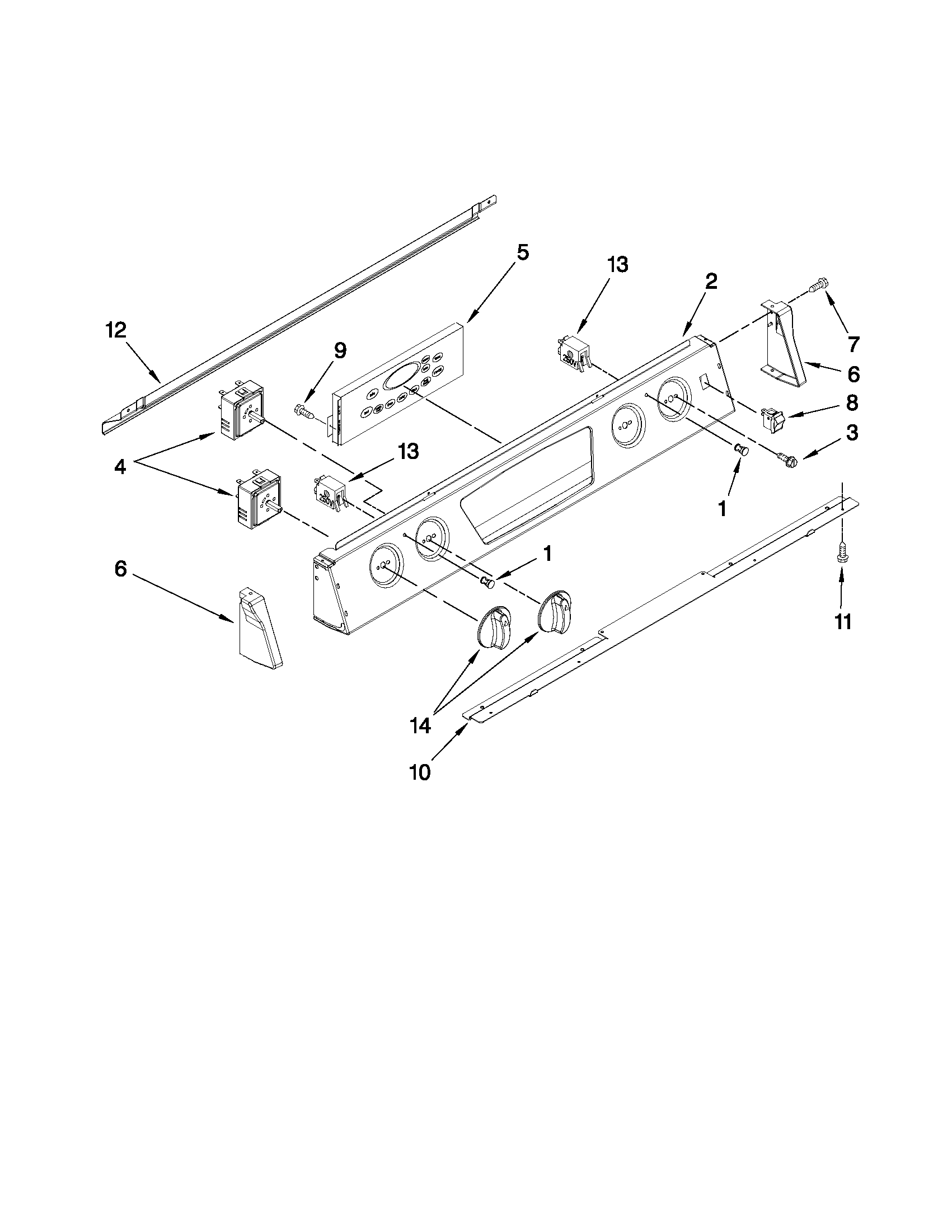 Whirlpool WDE350LVS01 control panel parts diagram