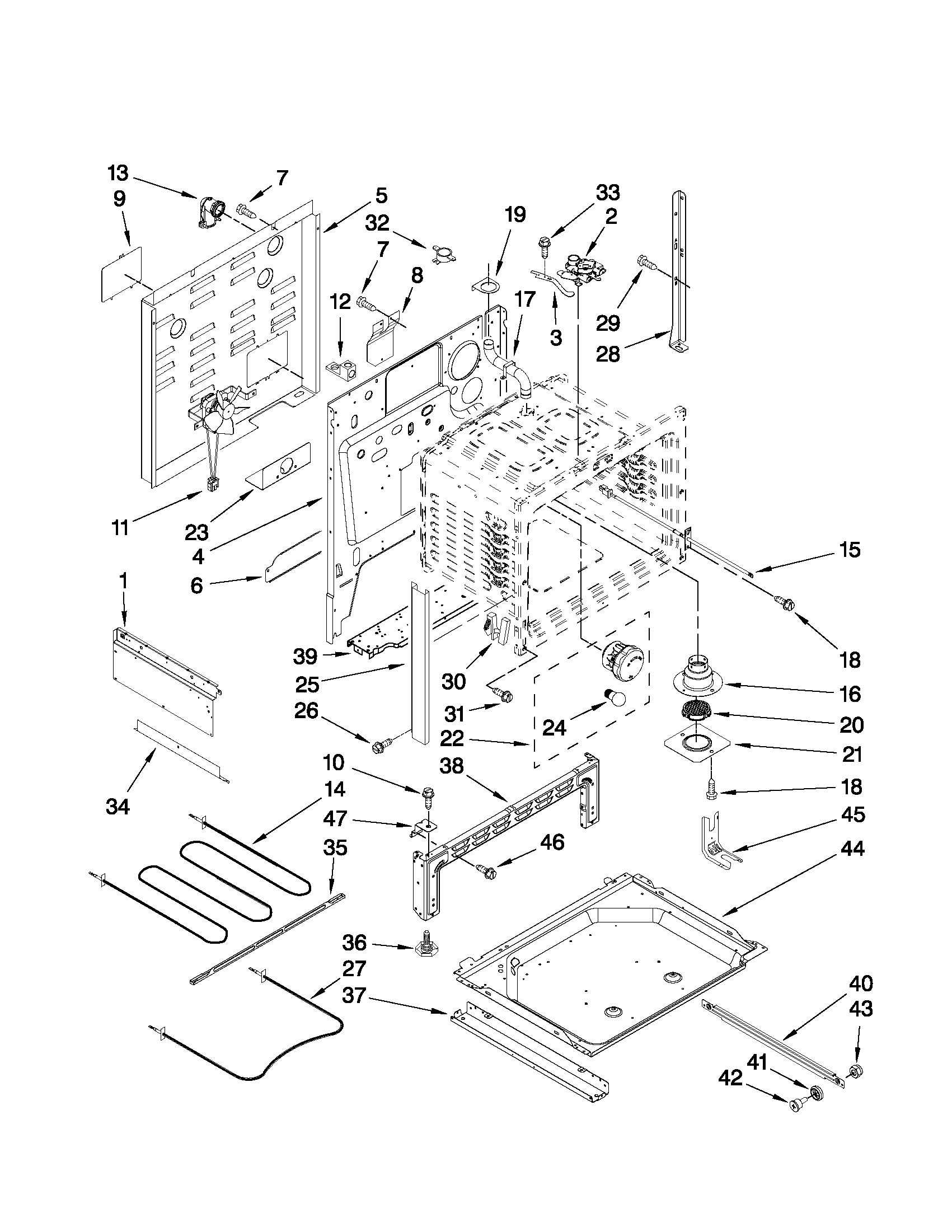 Whirlpool WDE350LVS01 chassis parts diagram