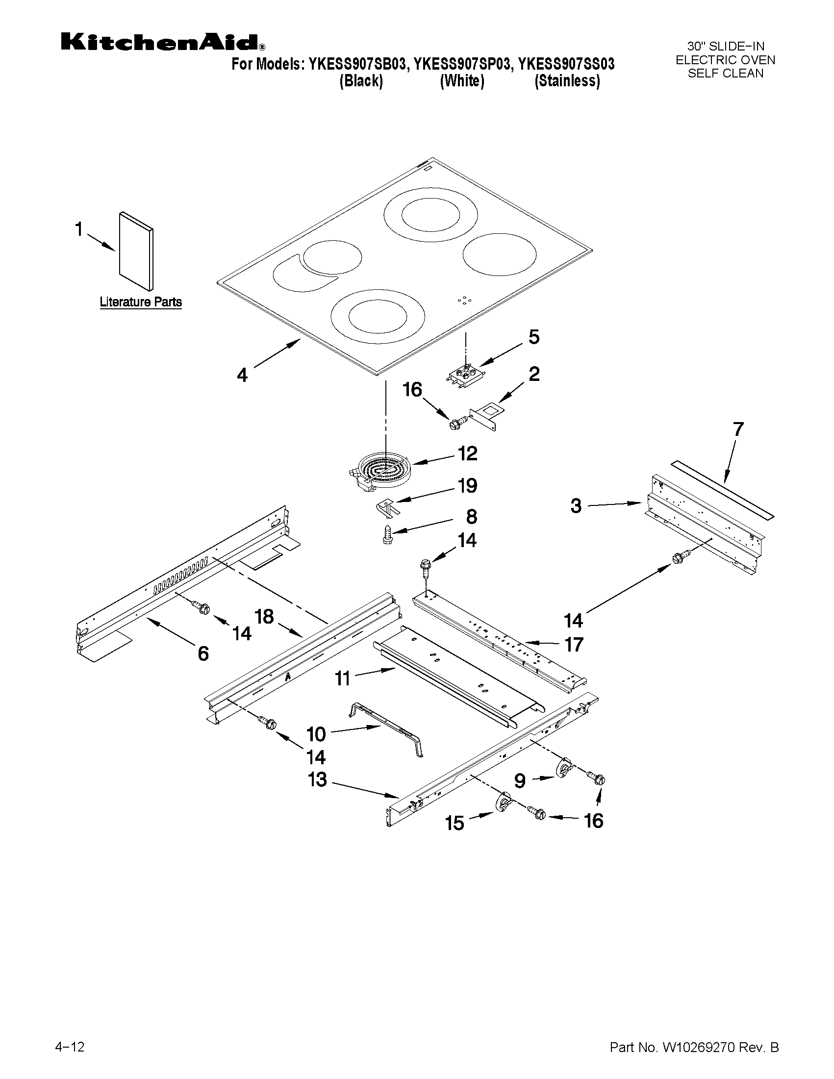 KitchenAid YKESS907SB03 cooktop parts diagram