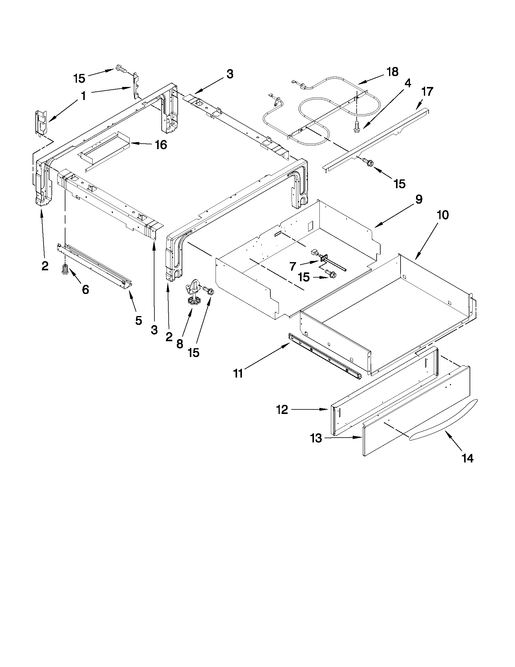 KitchenAid YKESS907SB03 drawer parts diagram