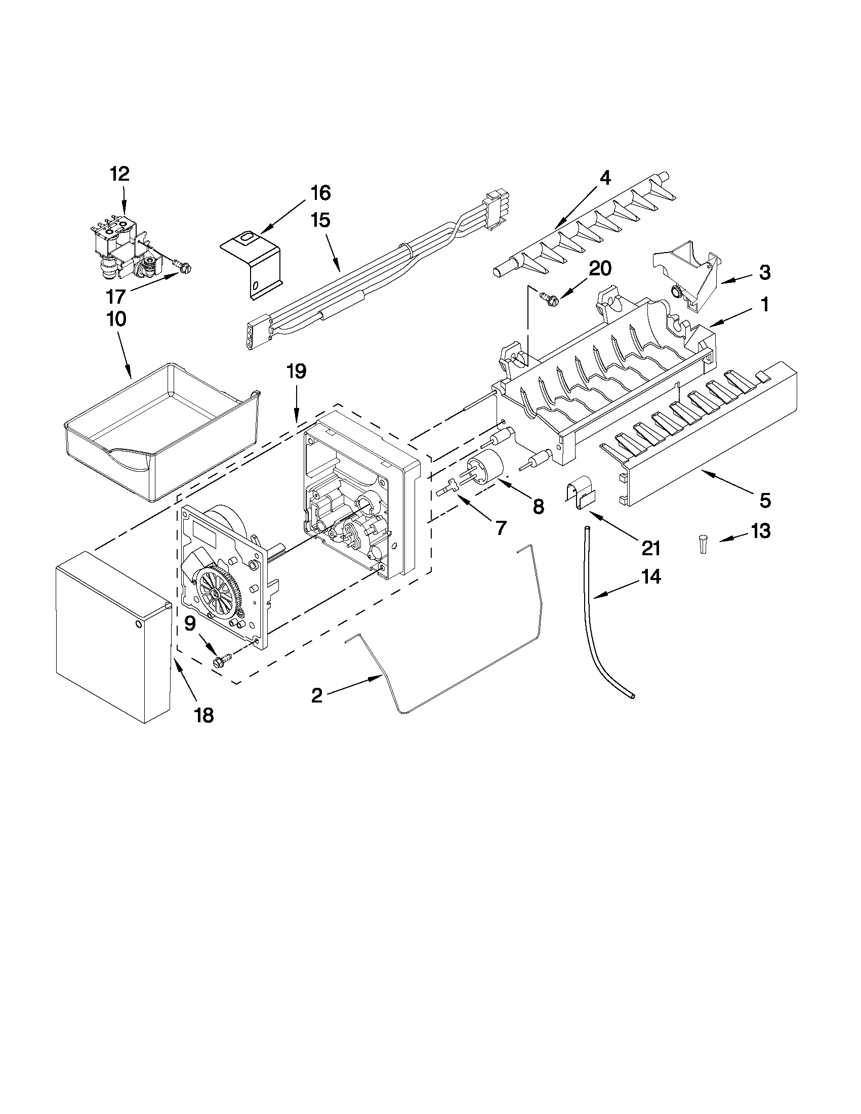 KitchenAid KBFS25EWWH7 icemaker parts diagram