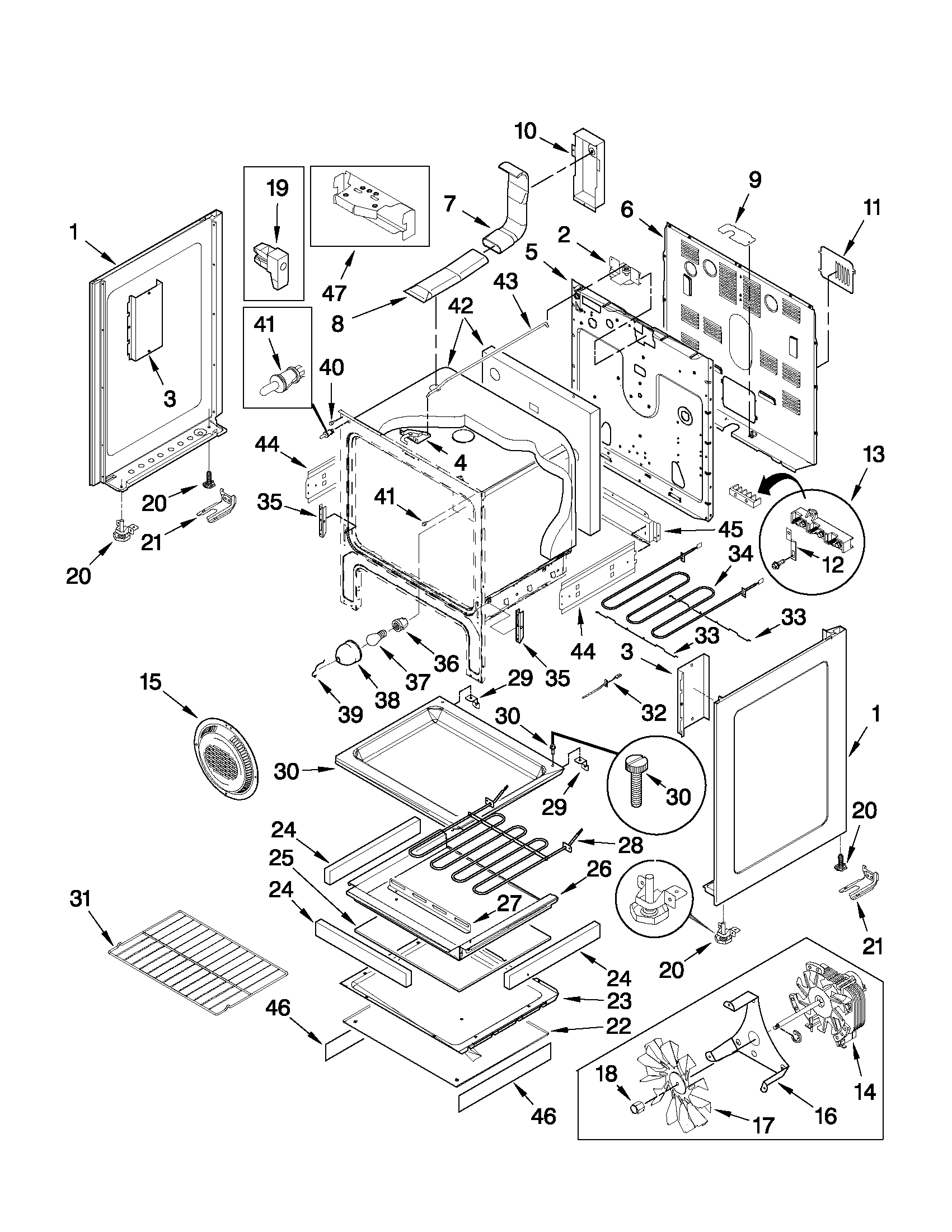 KitchenAid KERS206XWH2 chassis parts diagram