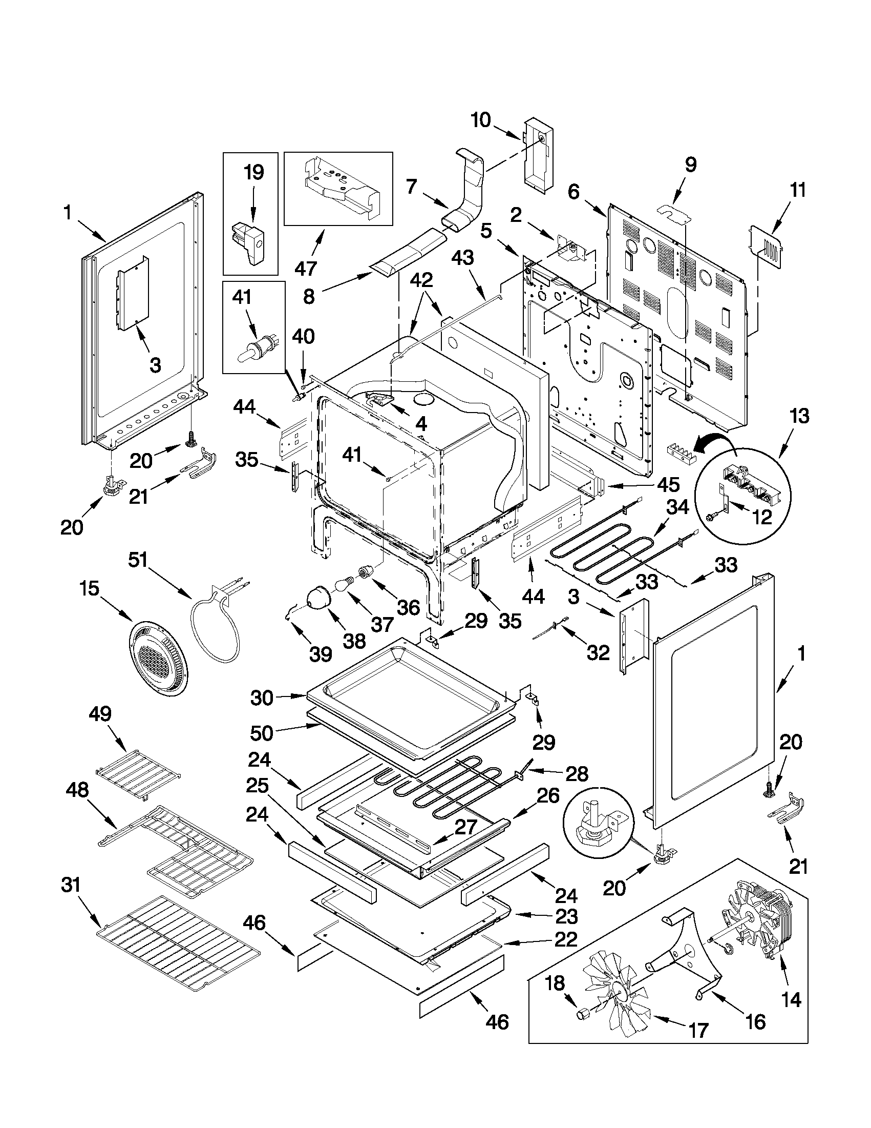 KitchenAid KERS208XBL2 chassis parts diagram