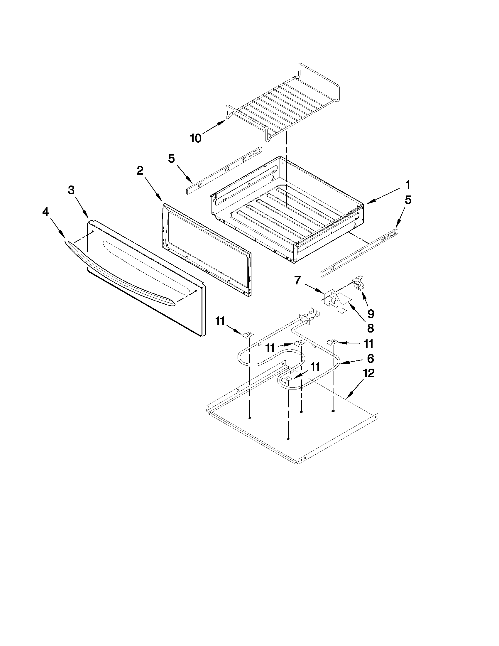 KitchenAid KERS208XBL2 drawer parts diagram