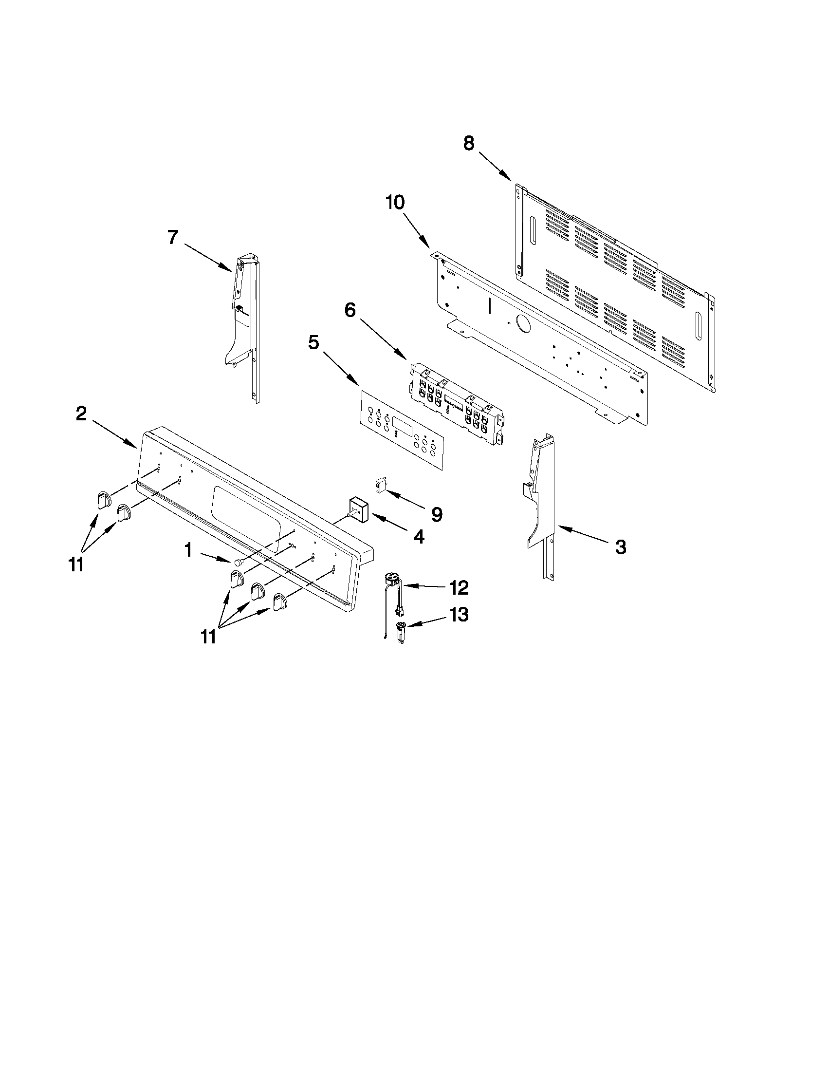 KitchenAid YKERS206XS2 control panel parts diagram