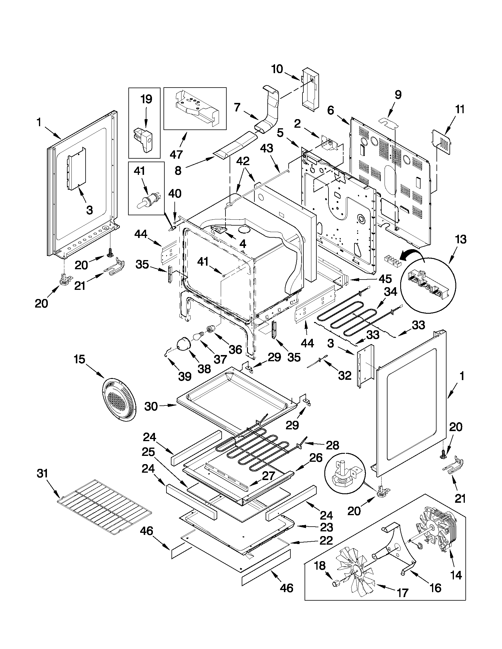 KitchenAid YKERS206XS2 chassis parts diagram