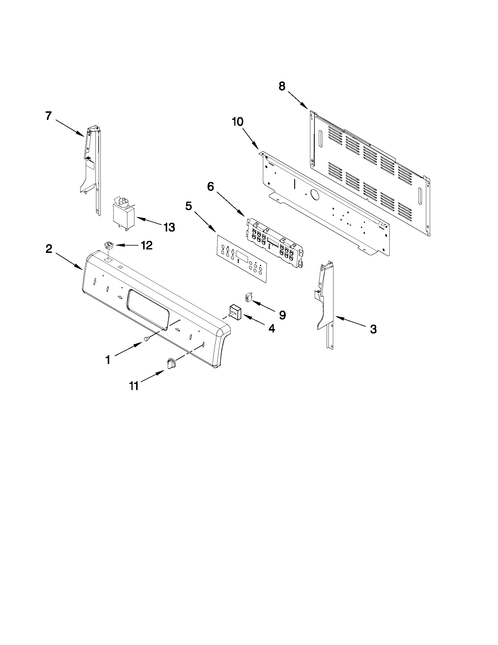KitchenAid YKERS208XS2 control panel parts diagram