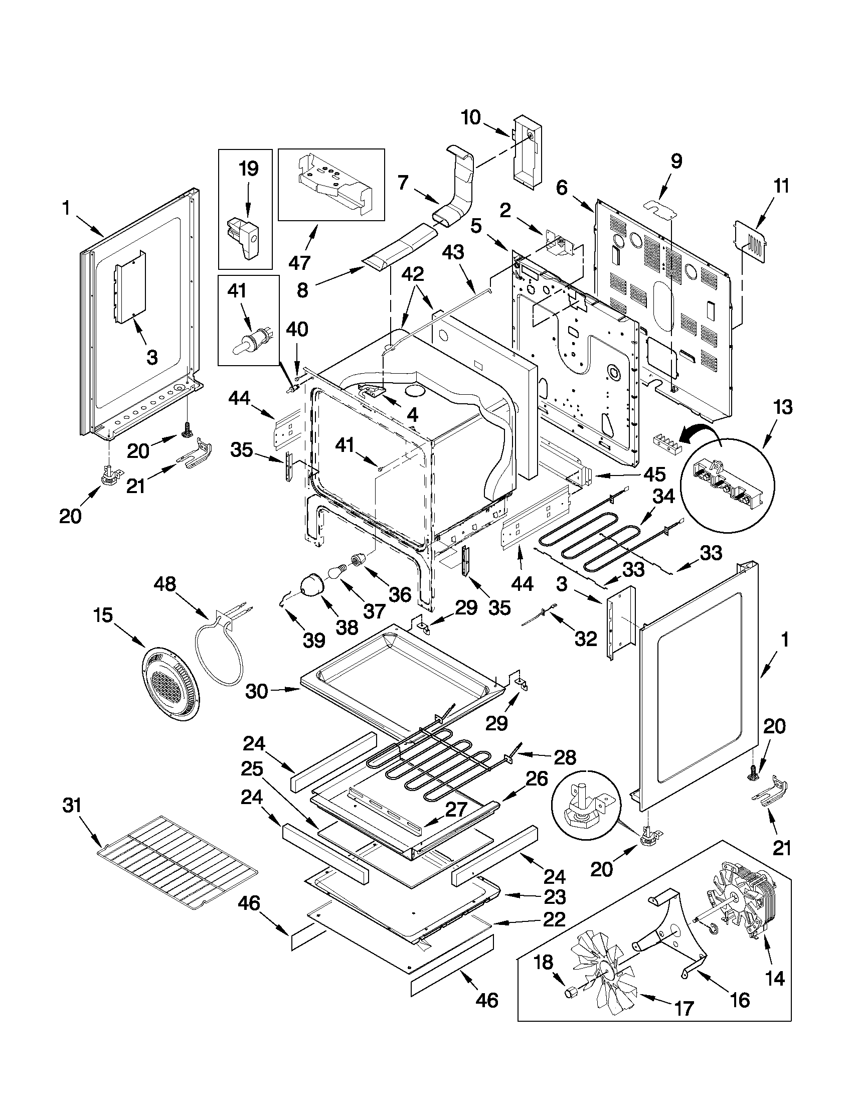 KitchenAid YKERS208XS2 chassis parts diagram