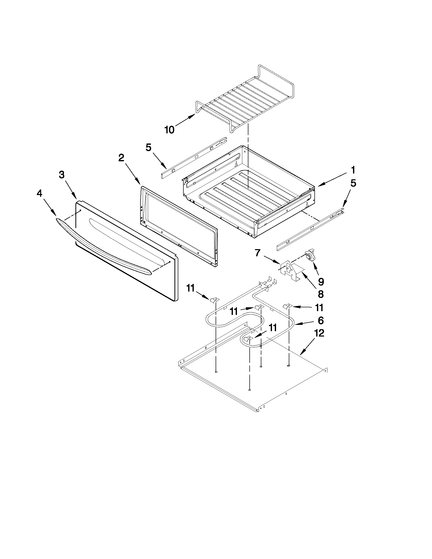 KitchenAid YKERS208XS2 drawer parts diagram