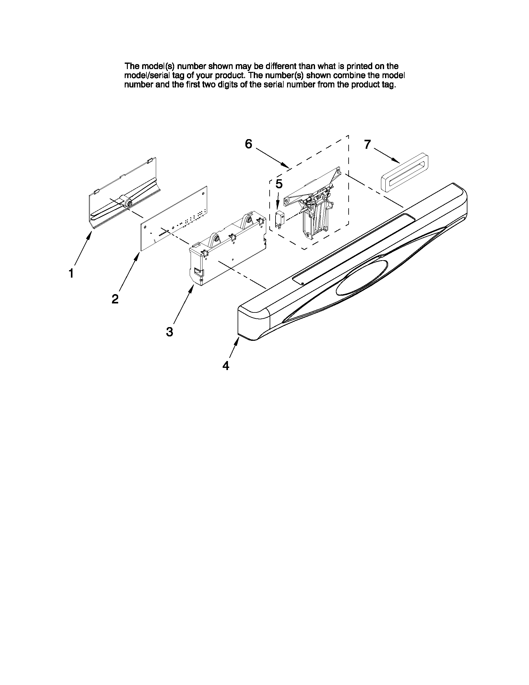 Maytag MDC4650AWB3 control panel and latch parts diagram