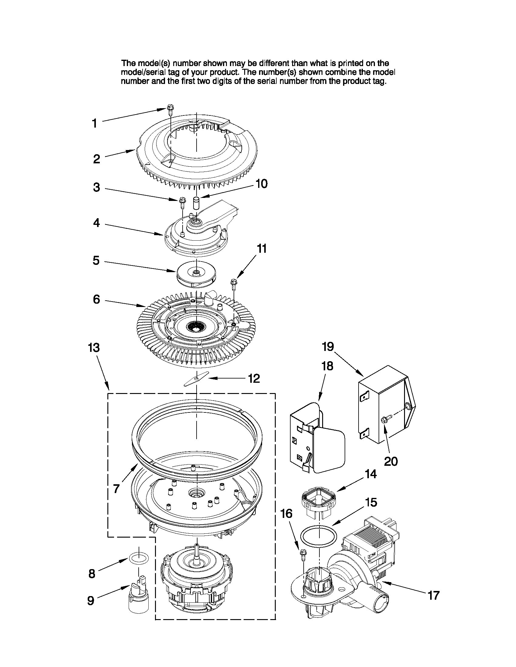 Maytag MDC4650AWB3 pump and motor parts diagram