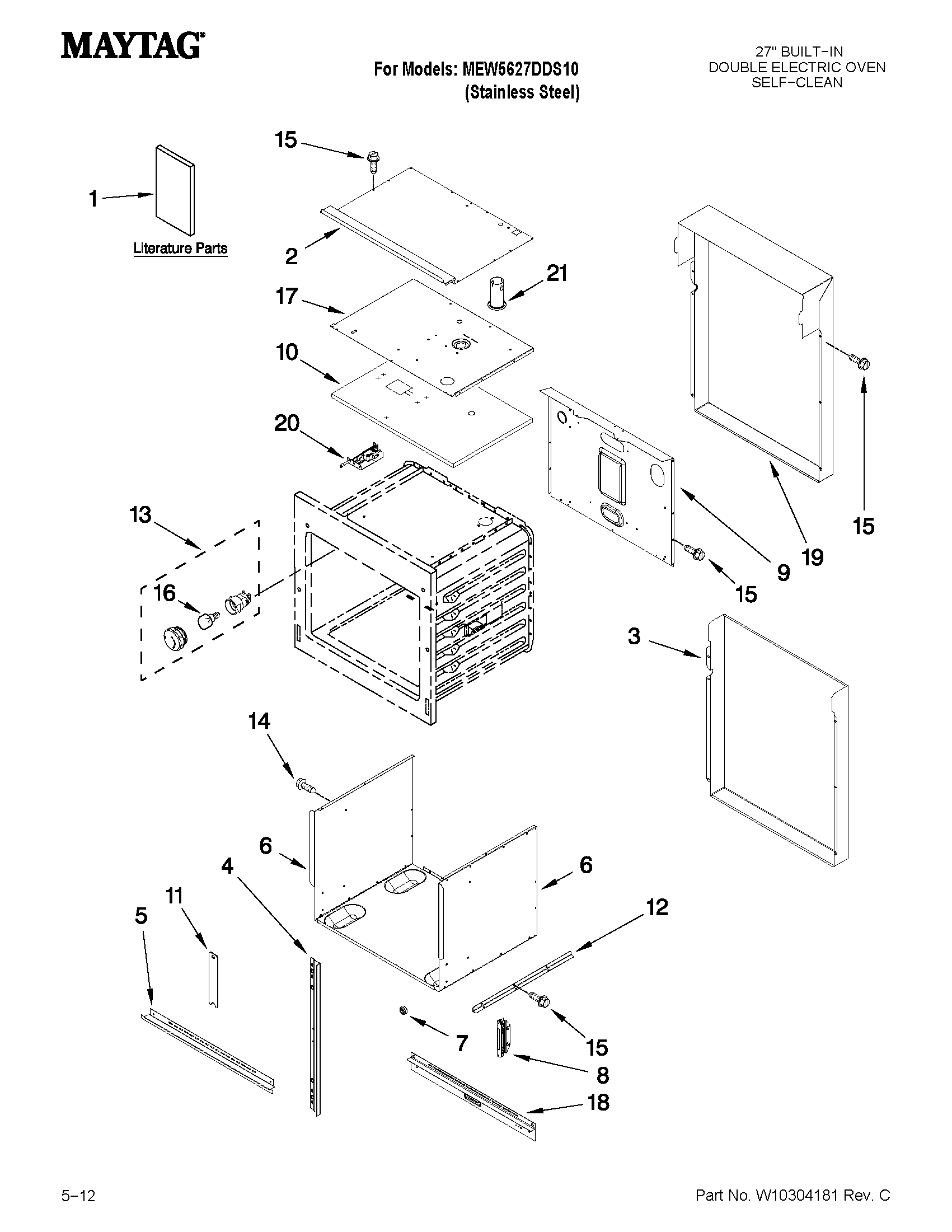 Maytag MEW5627DDS10 oven parts diagram