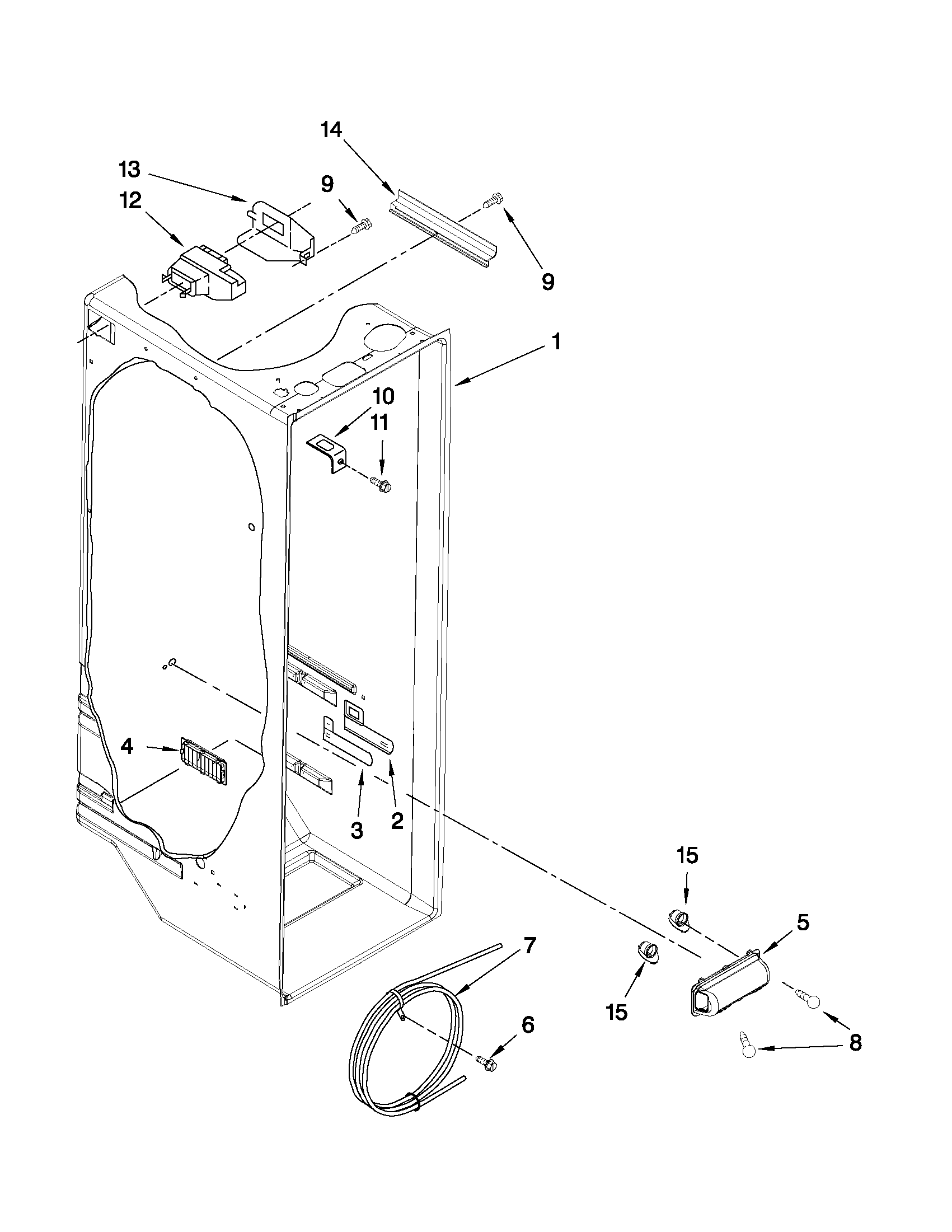 Maytag MSF22C2EXB00 refrigerator liner parts diagram