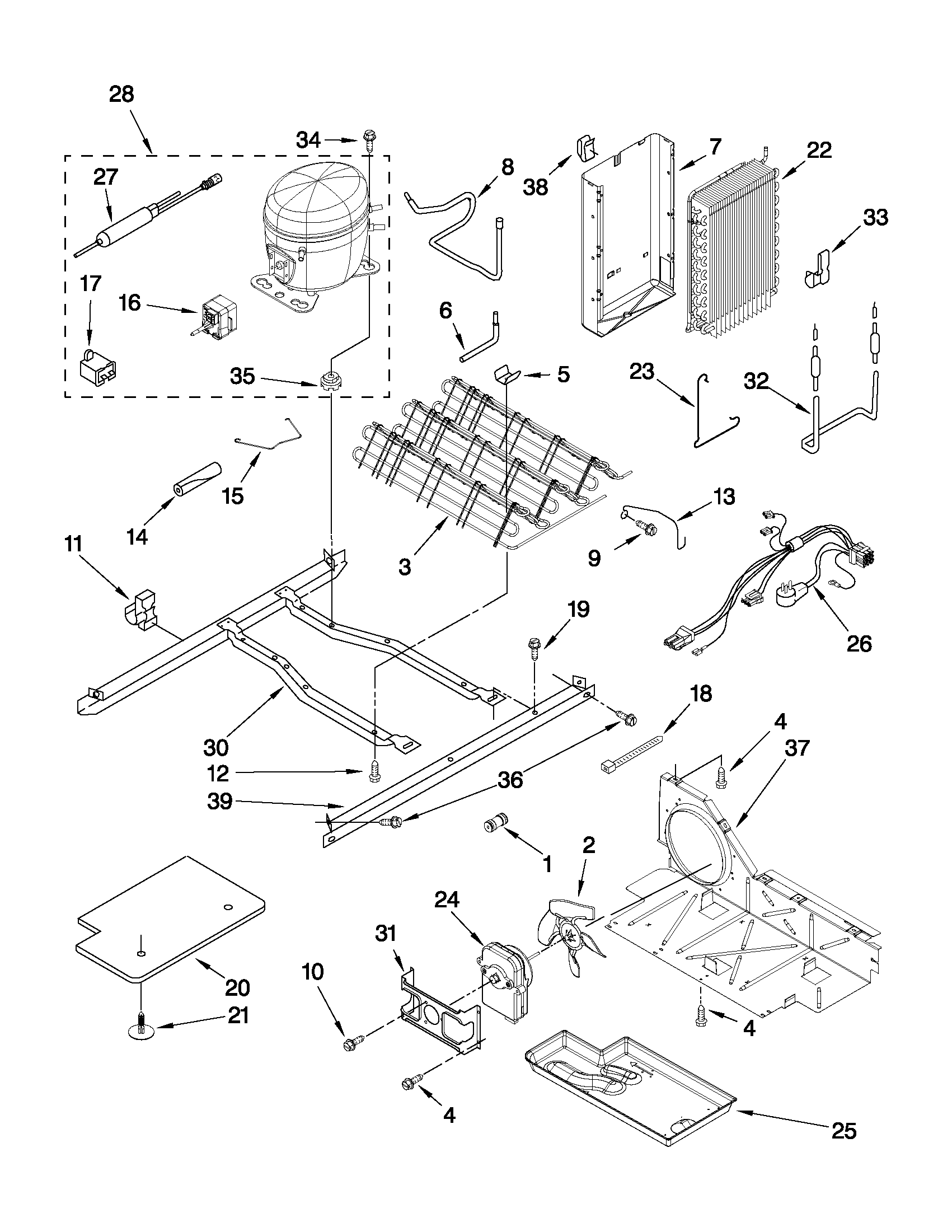 Maytag MSF22C2EXB00 unit parts diagram