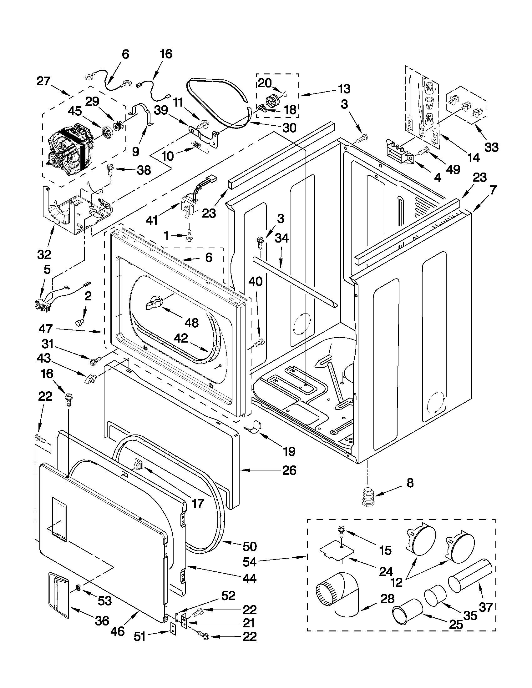 Maytag 4GMEDX500YW0 cabinet parts diagram