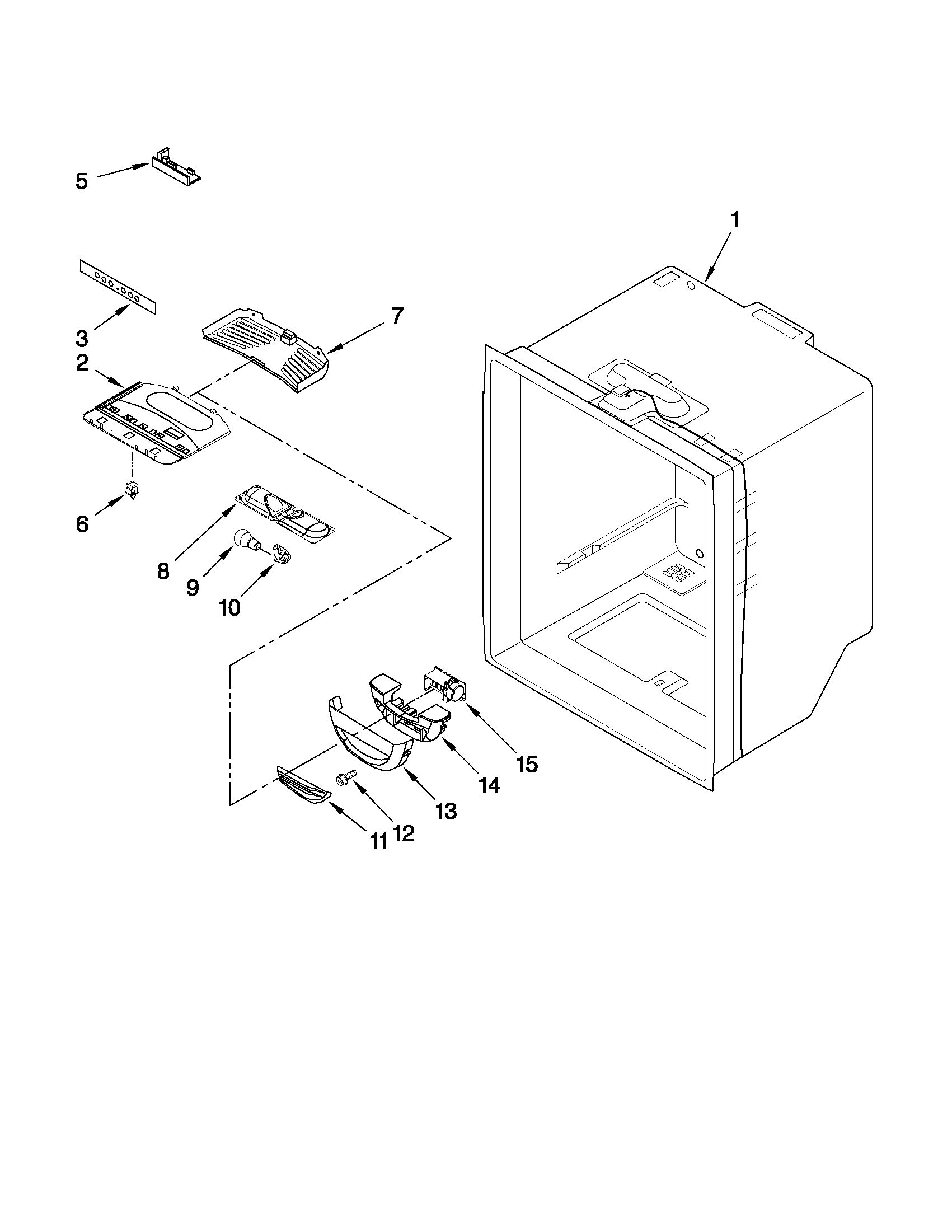 Maytag MBF1958XES4 refrigerator liner parts diagram