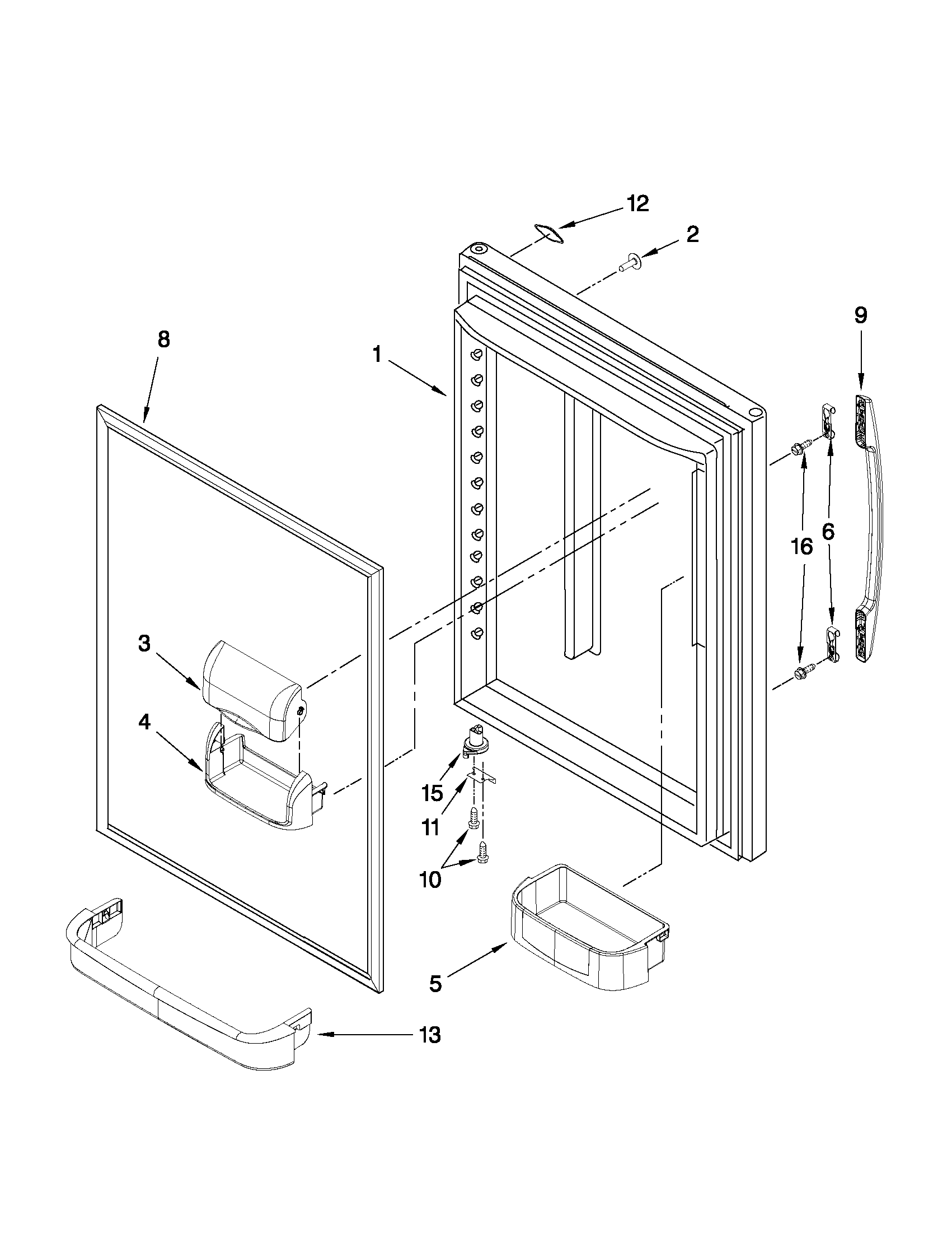 Maytag MBF1958XES4 refrigerator door parts diagram