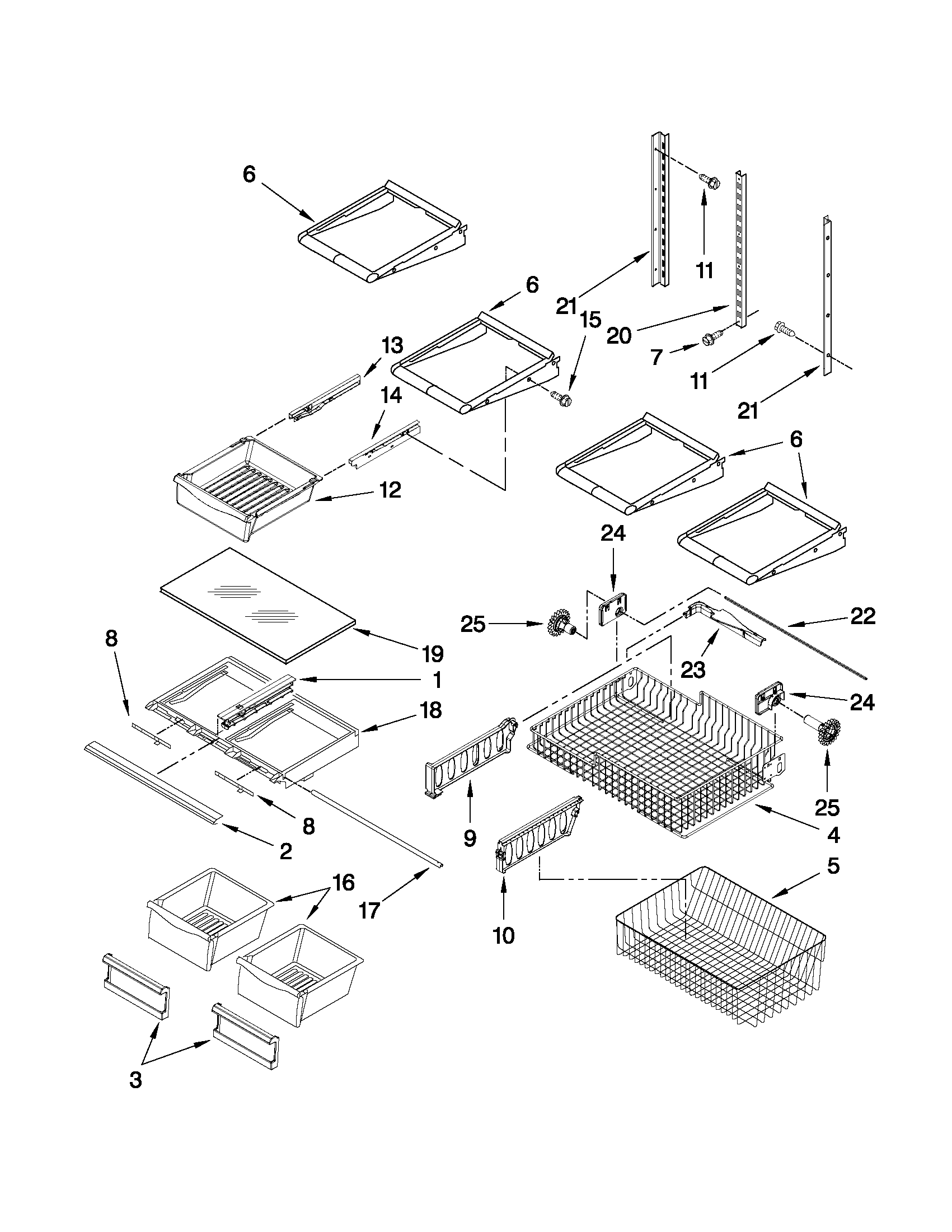 Maytag MBF1958XES4 shelf parts diagram