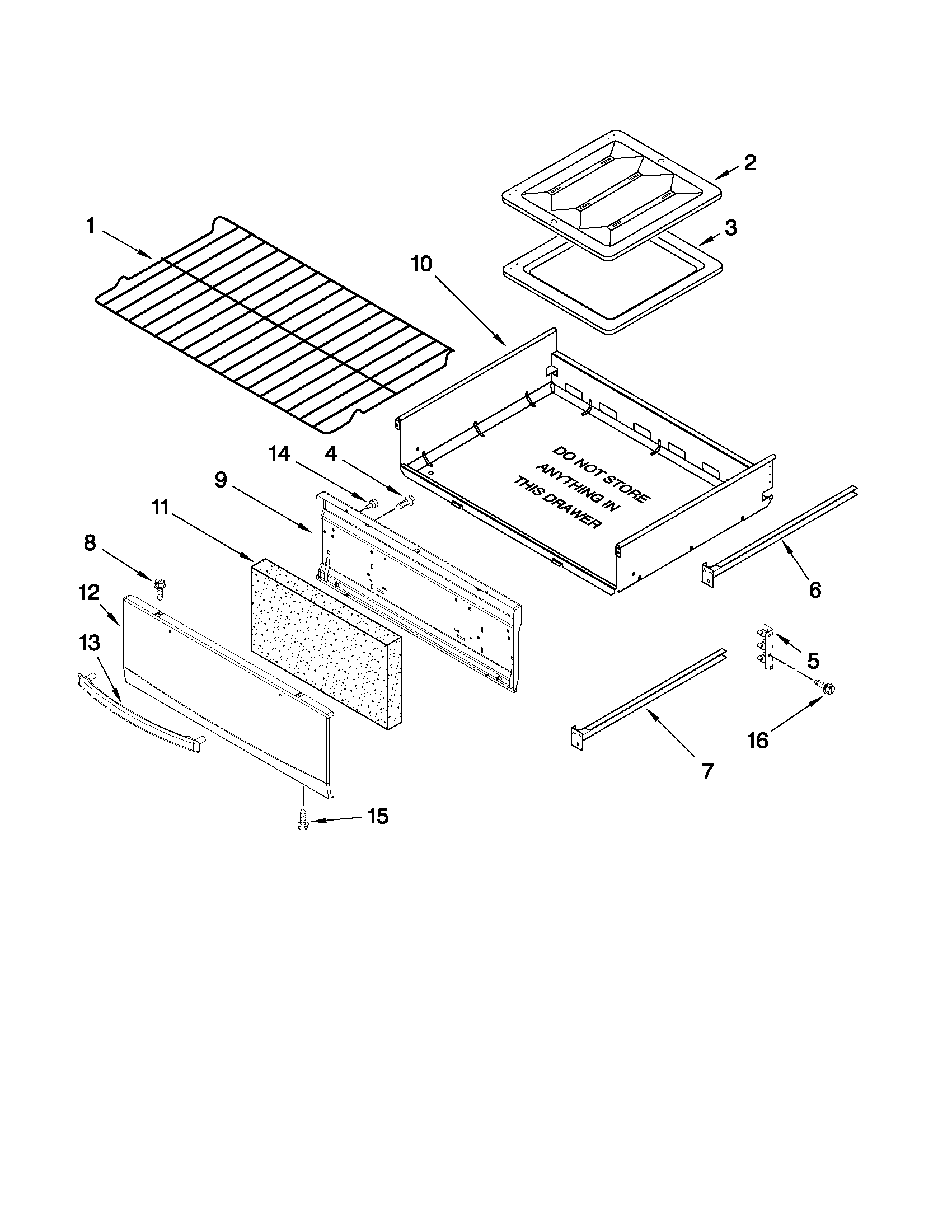 Whirlpool WFG231LVB0 oven & broiler parts diagram