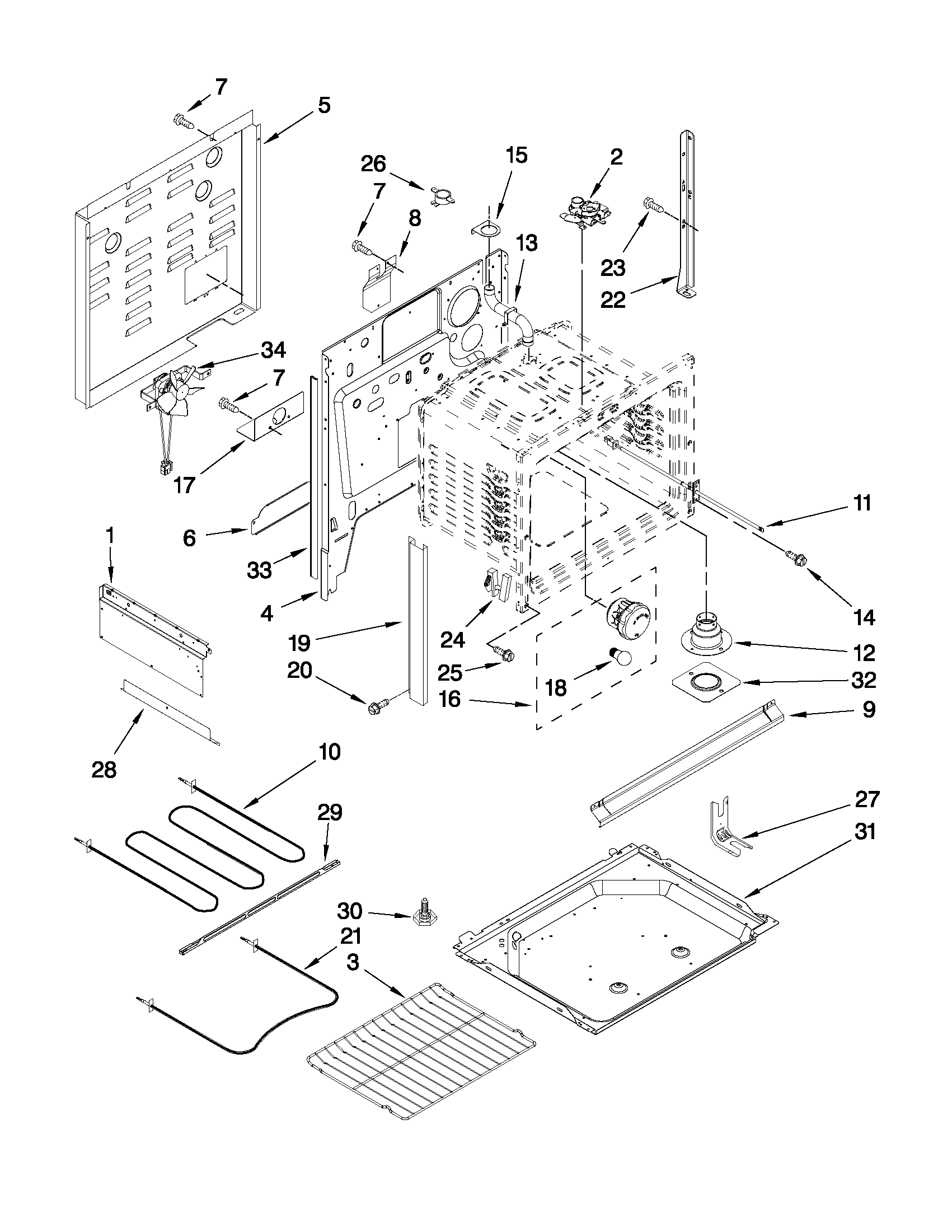 Whirlpool WDE151LVQ01 chassis parts diagram