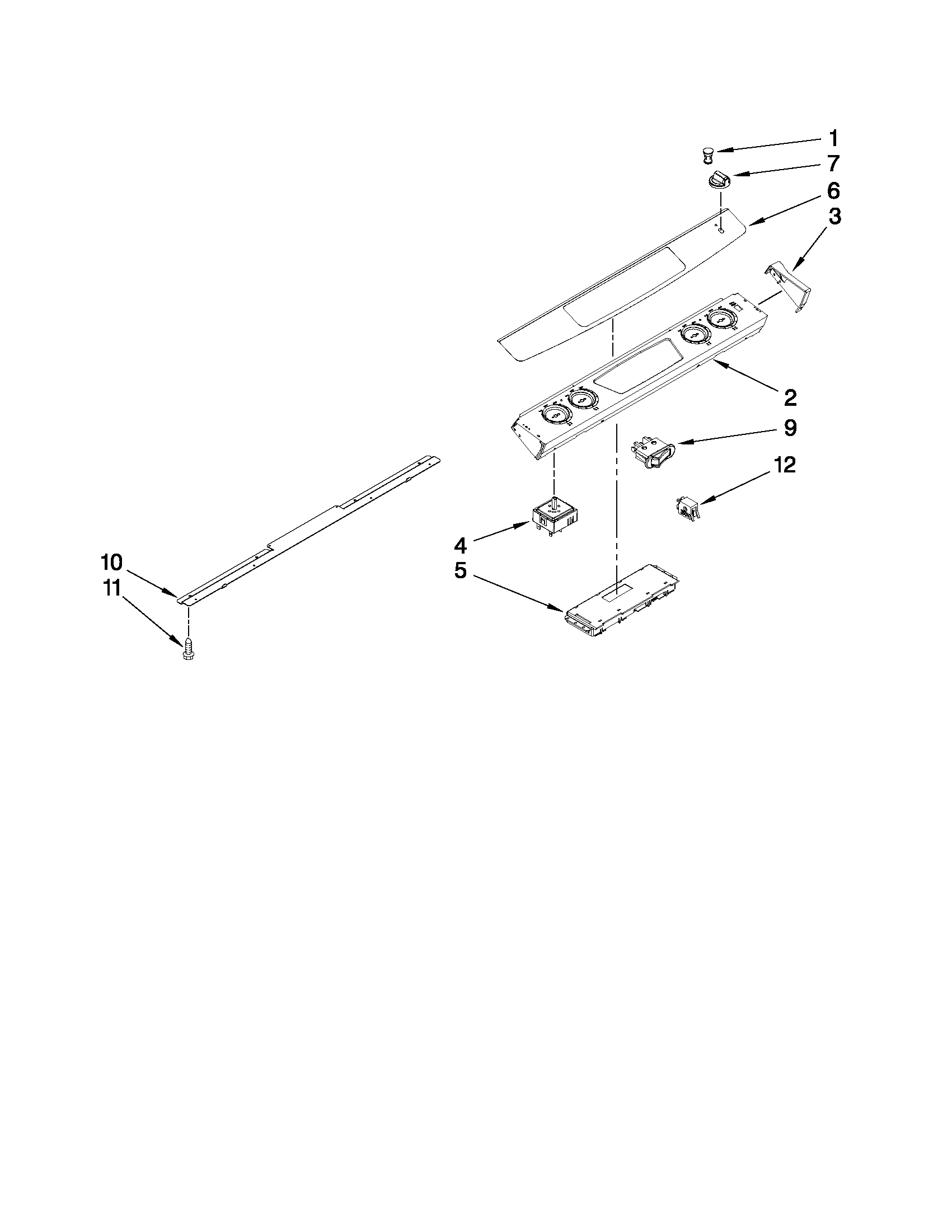 Whirlpool WDE150LVT01 control panel parts diagram