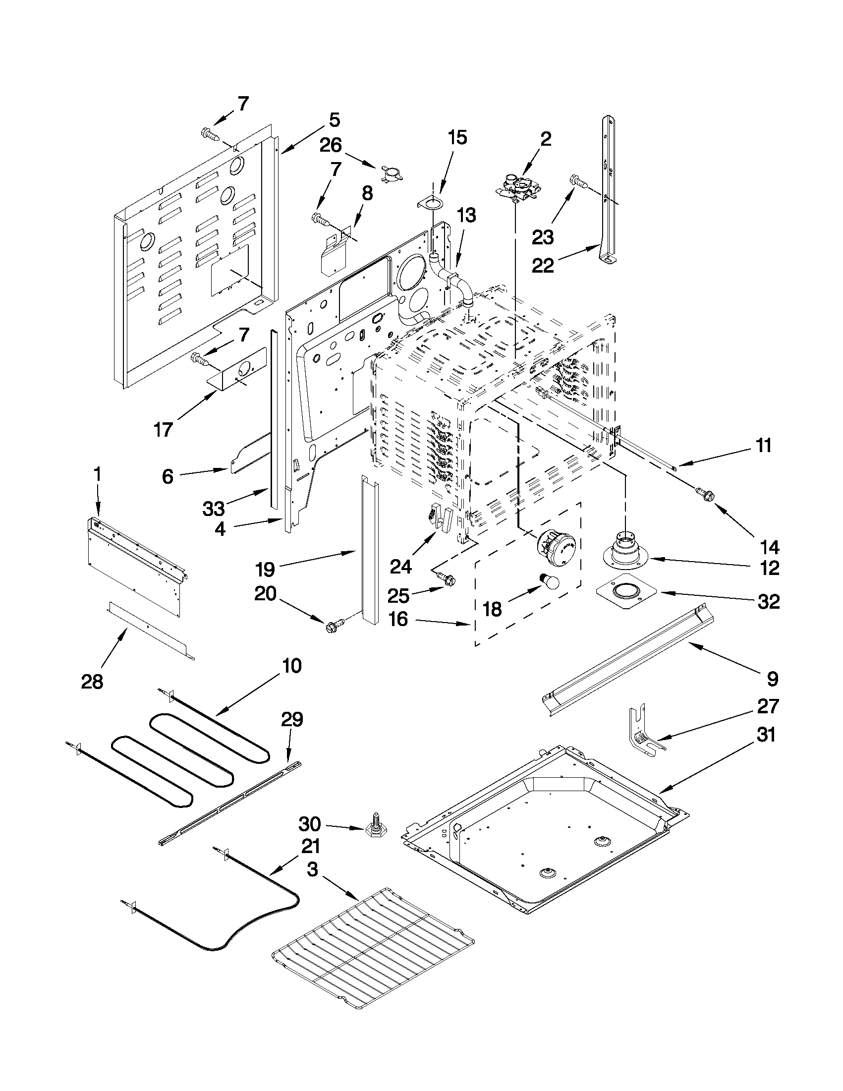 Whirlpool WDE150LVT01 chassis parts diagram