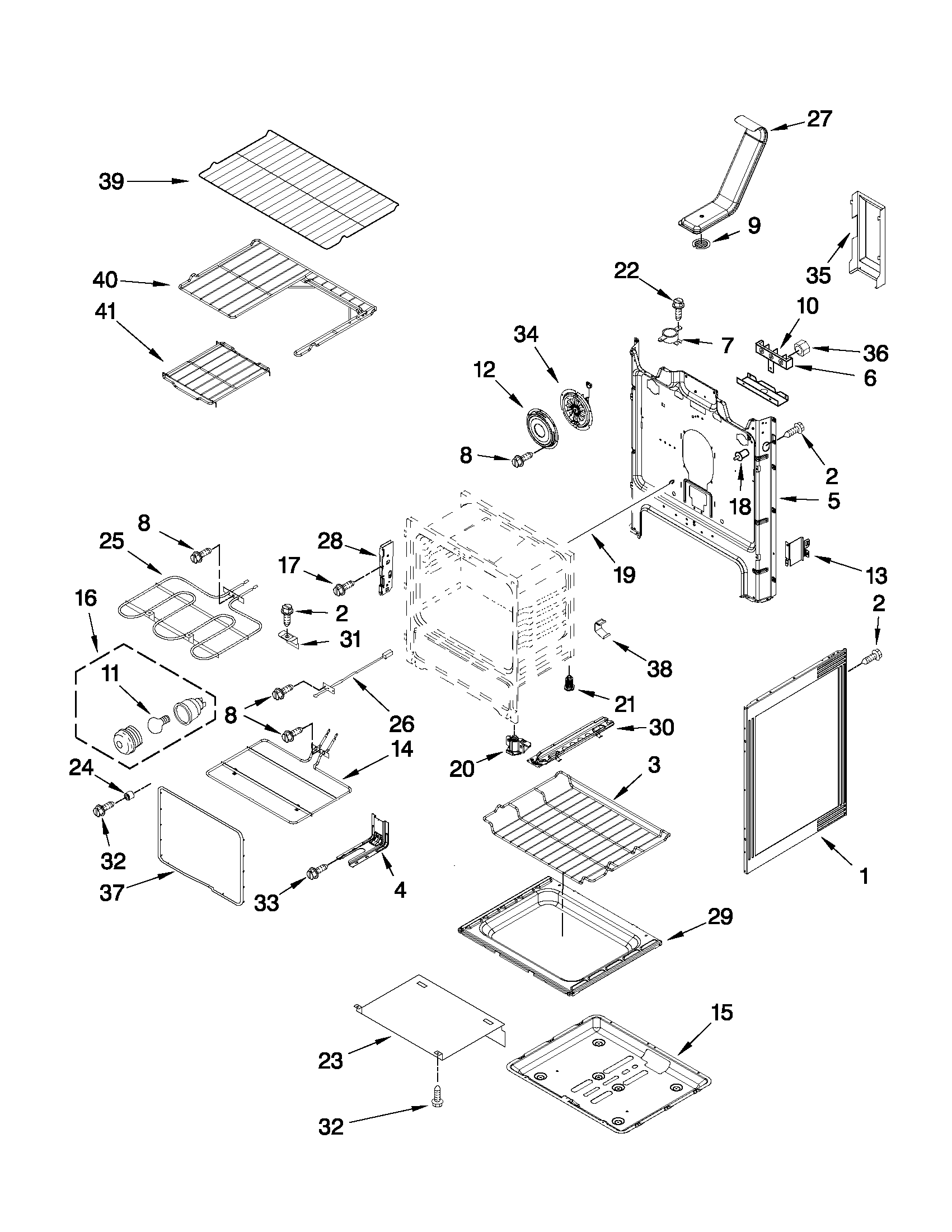 Whirlpool WFE720H0AS0 chassis parts diagram