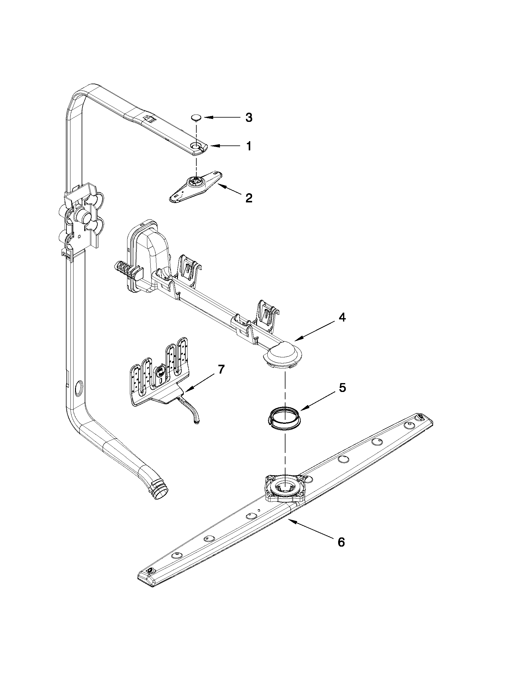 Whirlpool WDT910SSYM1 upper wash and rinse parts diagram