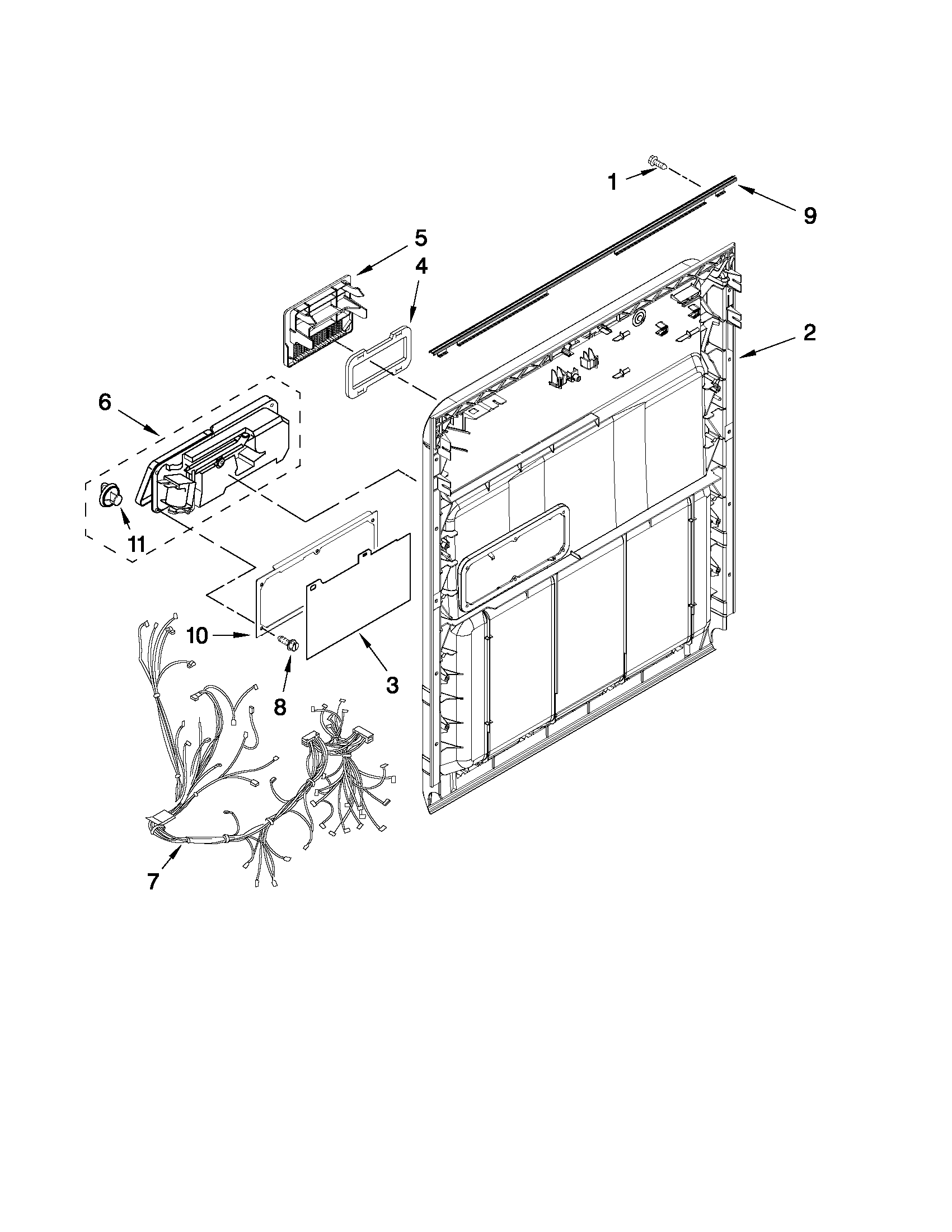 Inglis IWU98761 inner door parts diagram